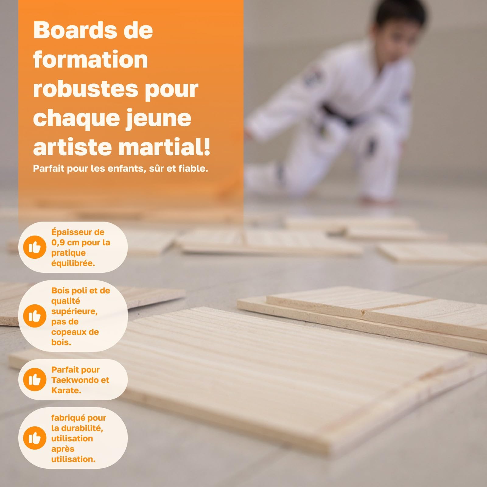 Planche de Taekwondo 10x, Planche de Casse de Bois pour Enfants et Adultes, Accessoire équipement de poinçonnage