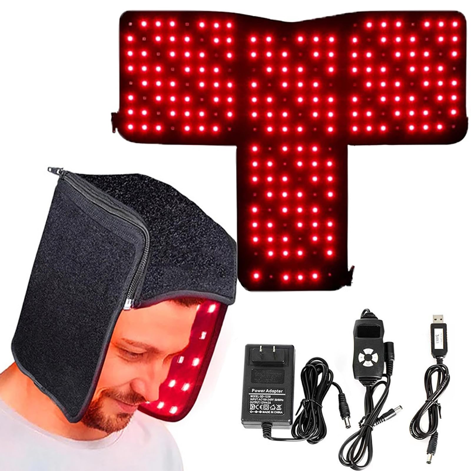 Casquette De Stimulation Capillaire Par Lumière Rouge Led, 215 Led, Casque De Croissance Capillaire 660nm/850nm, 5 Niveaux De Luminosité, Prévient La Chute Des Cheveux, Avec Fonction Minuterie