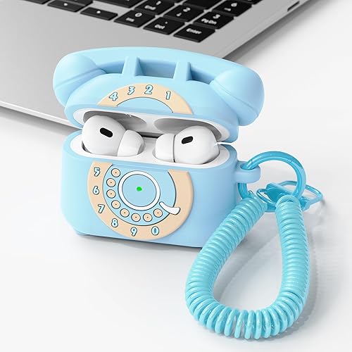 Miniatura 6 de KOREDA Funda para AirPods Pro de 21 generación con kit limpiador y cordón, lindo diseño de teléfono divertido funda protectora de silicona para