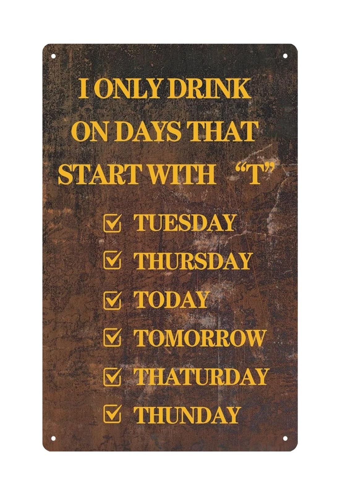HDKYSWBUEJ Funny Bar Sign Metal Tin Sign Vintage Man Cave Wall Decor for Home Garage 8 X 12 inch