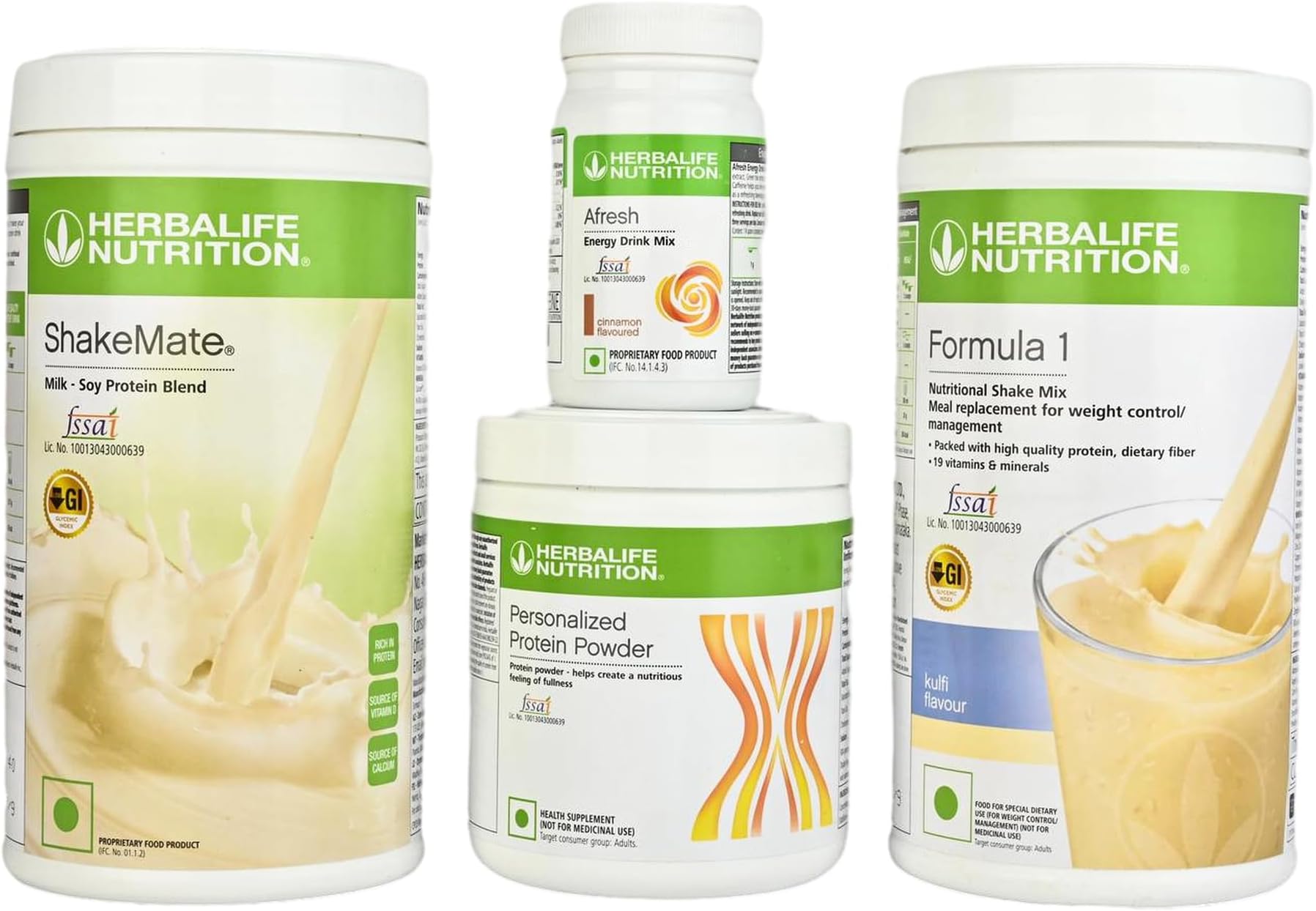 Nutrition Weight Loss Combo Pack Formula 1 KULFI + PPP200 + SHAKEMATE + CINNAMON AFRESH Energy Drink (1250 g, Kulfi & Cinnamon Flavored)