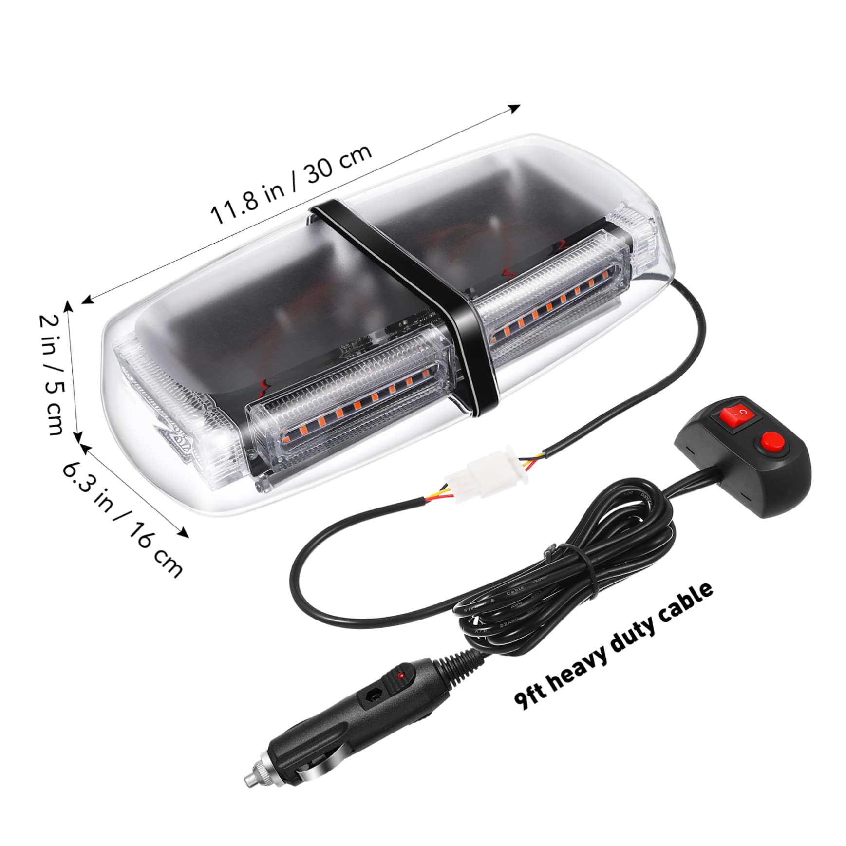 STOBAZA Car Roof Flashing Light 54 Led High Intensity Weatherproof Abs Aluminum Magnetic Mount