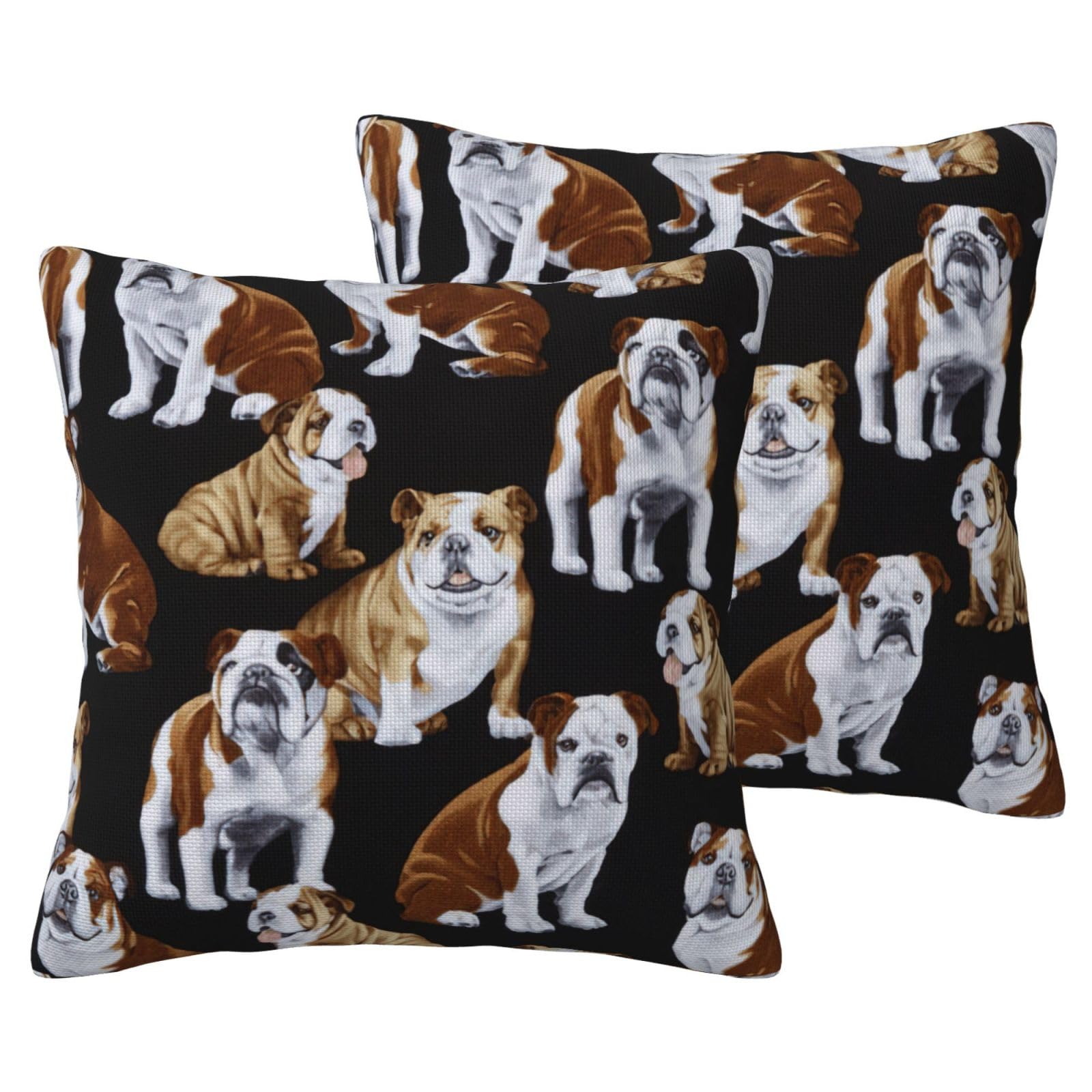 Housses de coussin bouledogue anglais pour canapé (lot de 2)