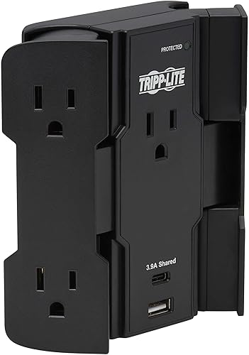 Miniatura 4 de Tripp Lite Protector contra sobretensiones de pared, extensor de múltiples tomacorrientes, 5 tomas de corriente y puertos USB-AUSB-C, enchufe