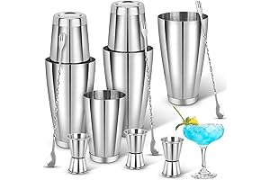 12Pcs Cocktail Shaker Set ROOKEA Stainless Steel Boston Shaker Bartender Kit Martini Shaker