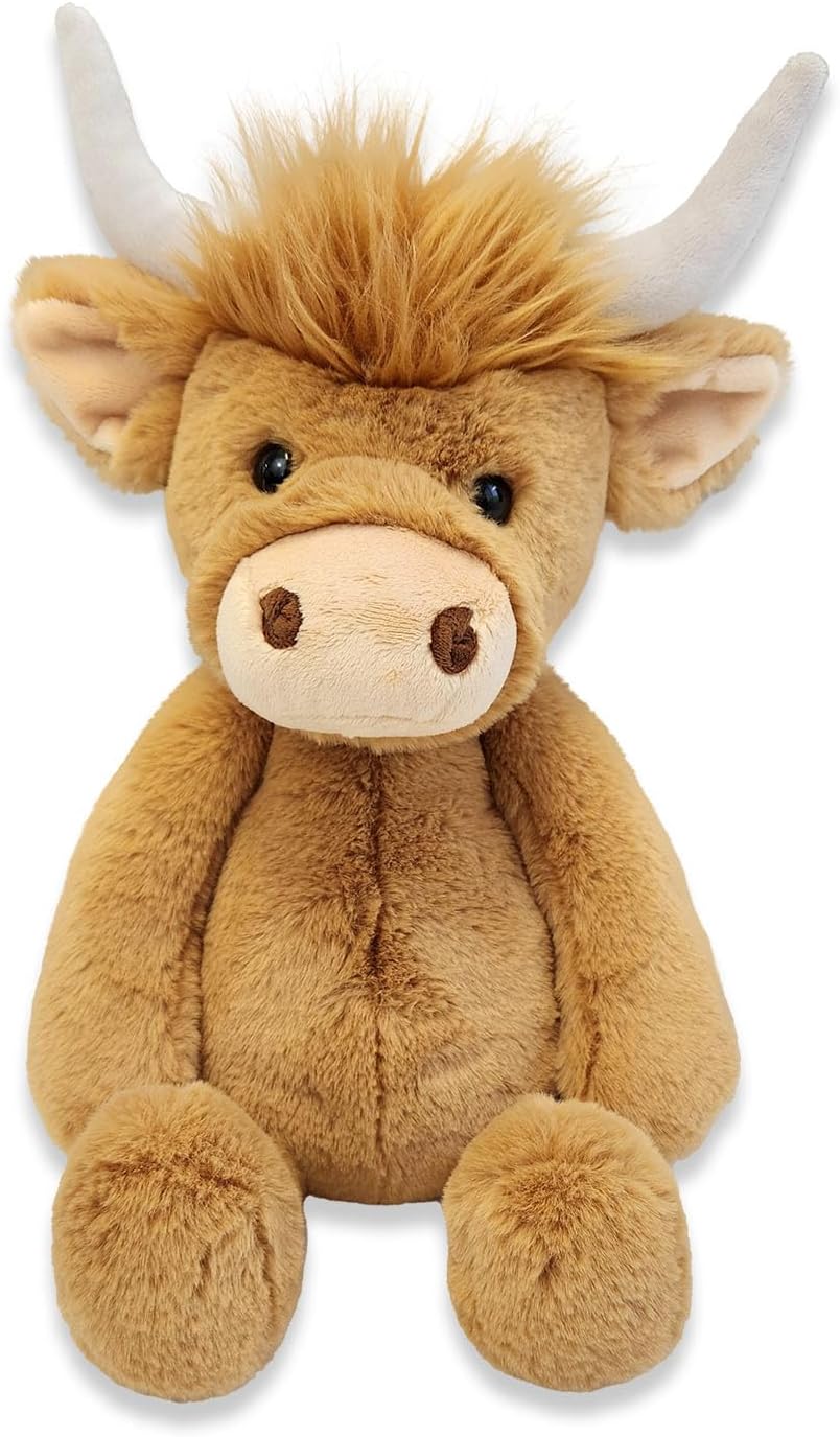 World's Softest Plush Stuffed Animal for Baby, Toddler, Kids, Adults - Adorable Toy Made from Kid-Friendly, Quality Materials - Lushee Highlandee Cow, 16"