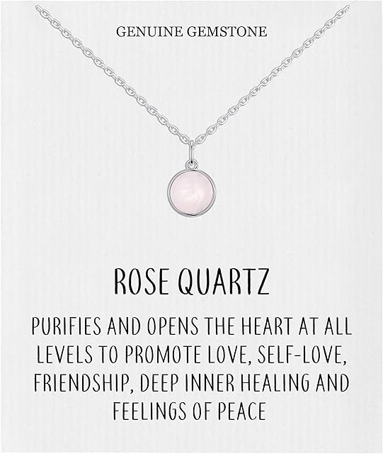 Philip Jones Rose Quartz Necklace with Quote Card