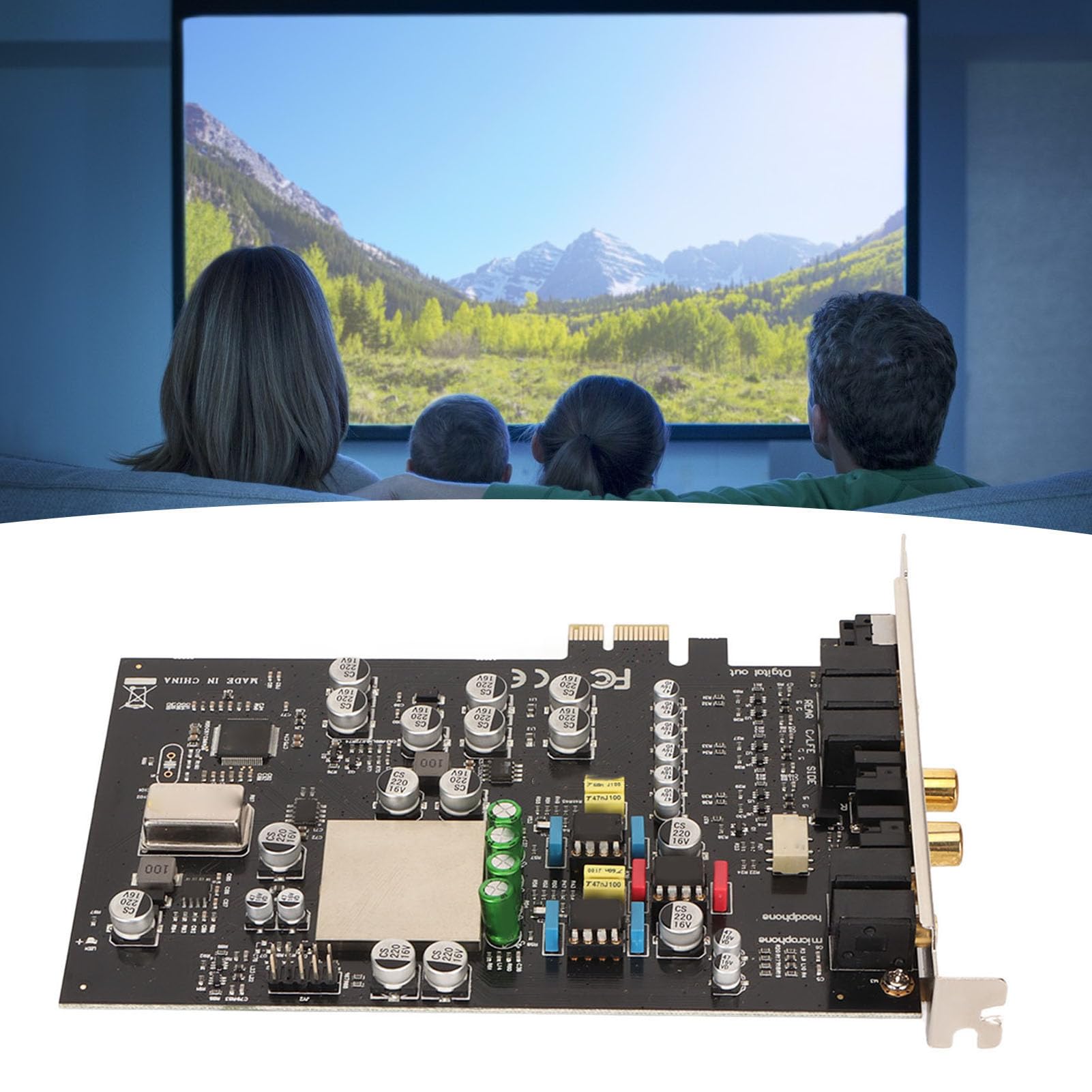 aqxreight Karta Dźwiękowa PCIe CM8828 7 1-kanałowa Karta Dźwiękowa TCXO PCIe PC do Kina Domowego Duże Gry 3D Odtwarzanie Dźwięku Efekt Dźwiękowy LINE C do Gier PC7