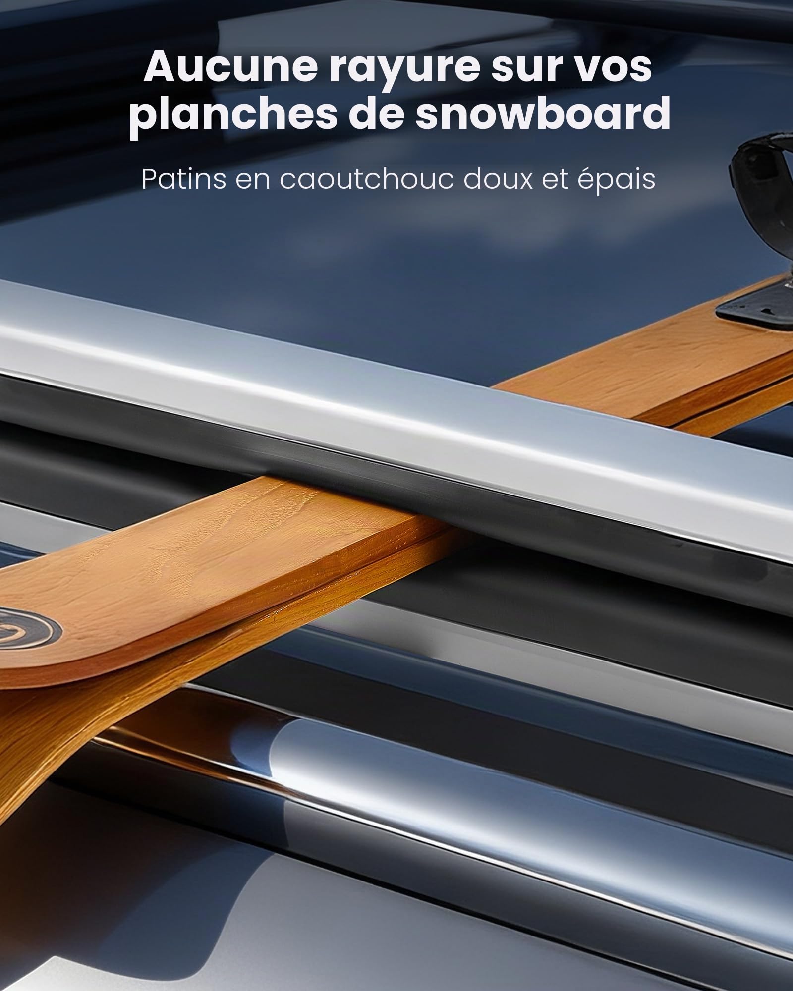 VEVOR Porte-Skis sur Barre de Toit, 2 pcs, Support pour Planche à Neige Universel en Alu avec verrou, pour 6 Paires de Skis ou 4 Planches, Compatible avec la Plupart des Barres transversales à Fentes
