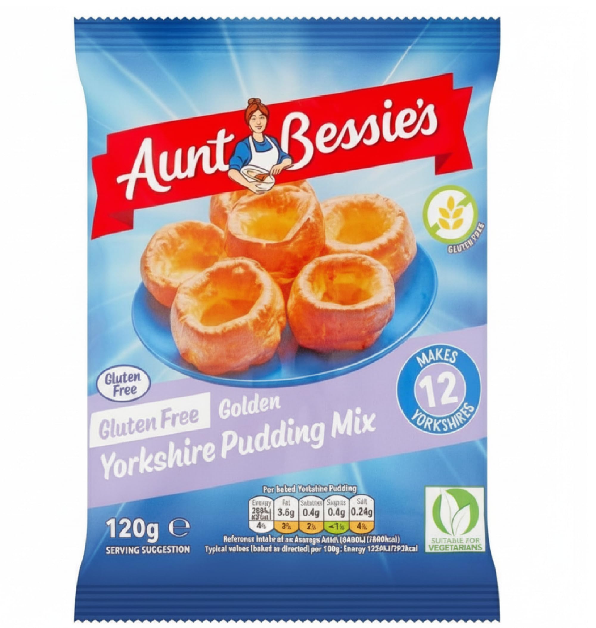 Aunt Bessie's Homebake Yorkshire Pudding Mix (128g) - Pack of 2