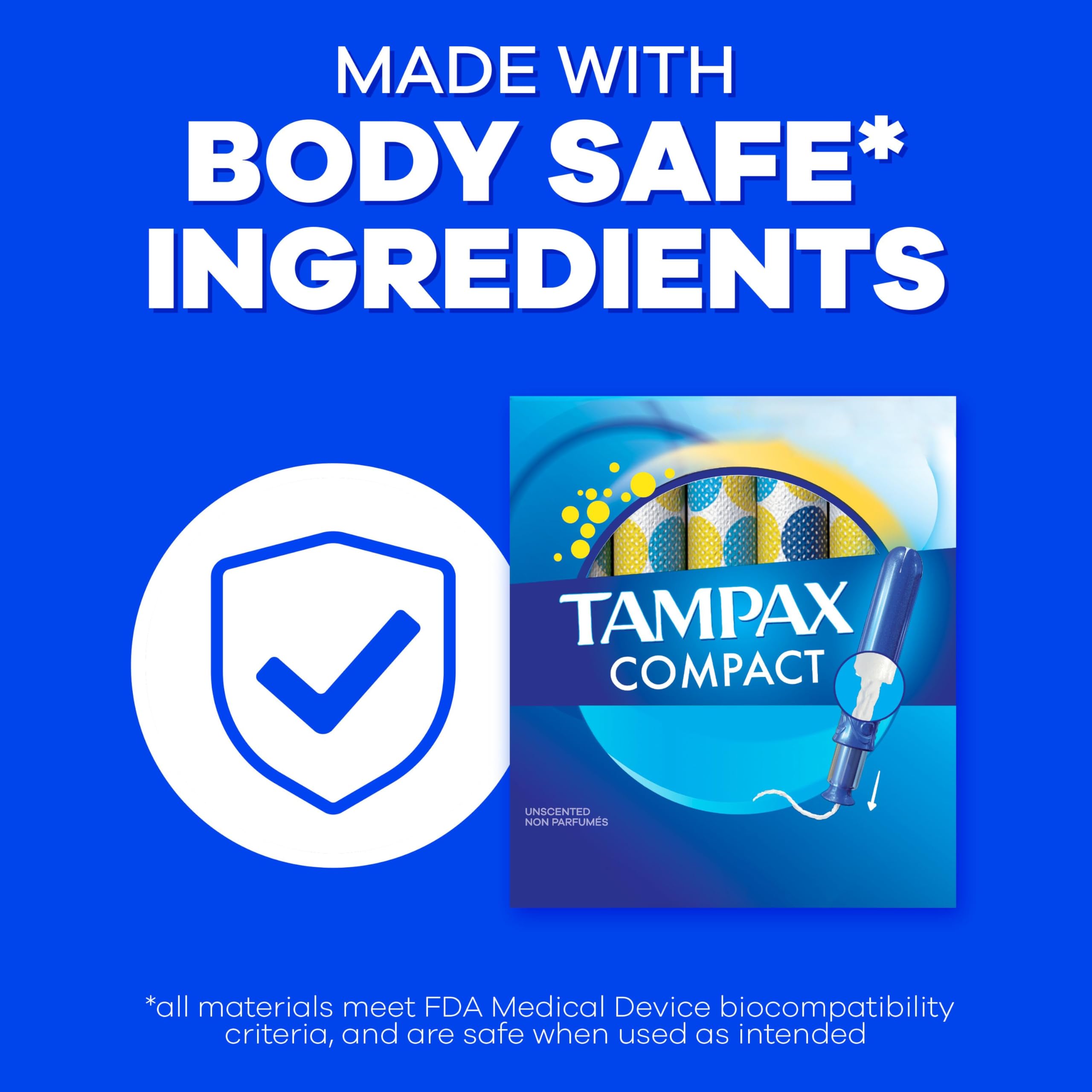 Tampax Compact Pearl Tampons, with LeakGuard Braid & Extendable Applicator, Super Absorbency, Compact Extendable Applicator, Unscented, 16 Count (Packaging May Vary)