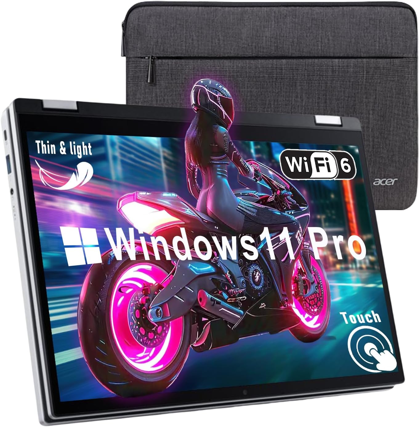 Acer Aspire 3 Spin 14 2 in 1 Laptop, 14" WUXGA IPS Touchscreen, Intel Core i3-N305, Intel UHD Graphics, Webcam, Wi-Fi 6, Win 11 Pro, w/HDMI (8GB RAM | 1TB PCIe SSD+HDMI)