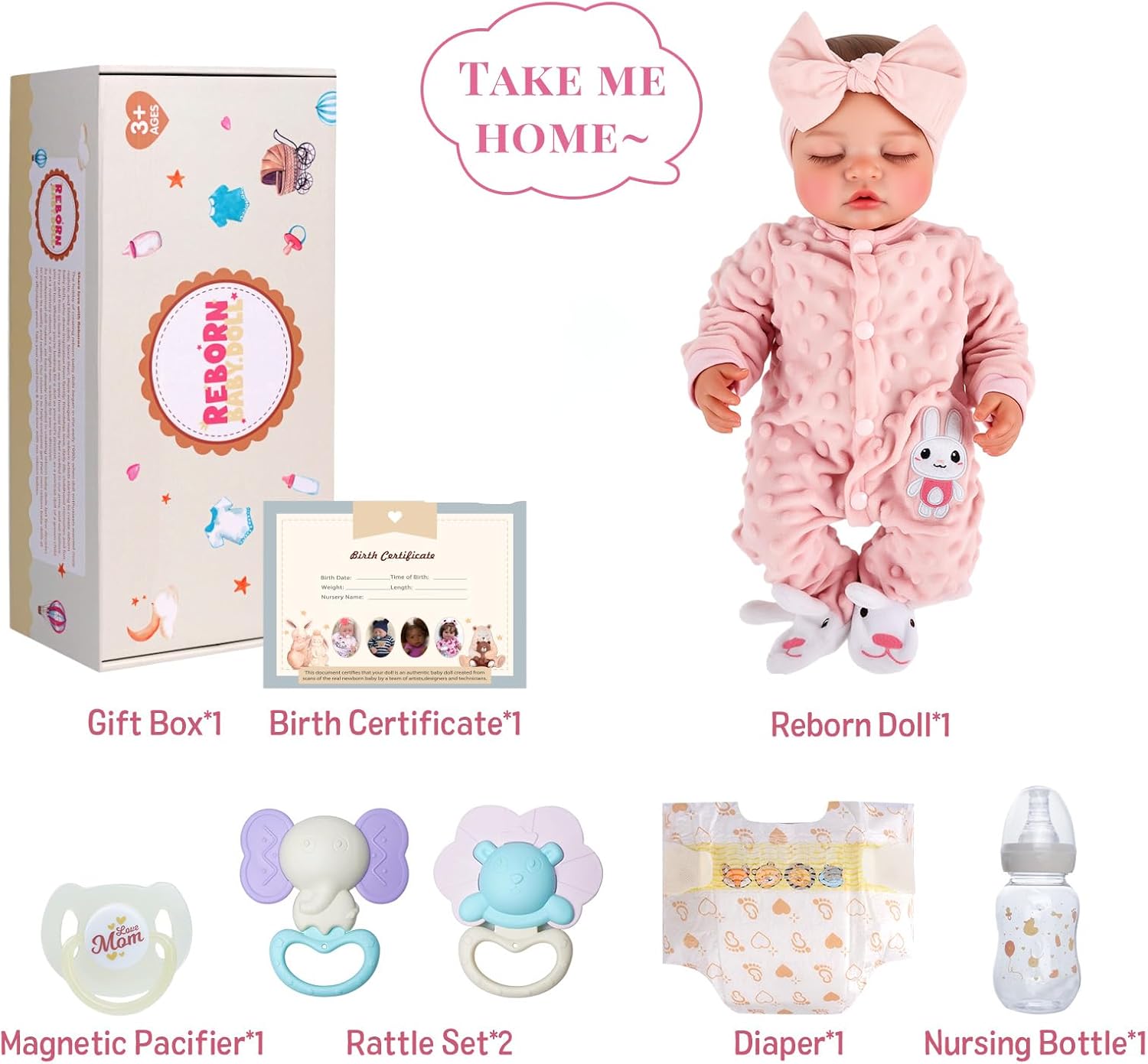 BABESIDE Reborn Baby Dolls - 20-inch Cute Soft Vinyl Realistic Baby Doll Real Life Baby Dolls with Complete Accessories Perfect for Cuddling, Playtime, and Gift Giving