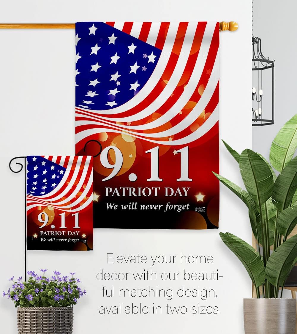 Remember 9/11 House Flag Patriot Day World Planet Peace Environment Awareness United State American Decoration Banner Small Garden Yard Gift Double-Sided, Made in USA