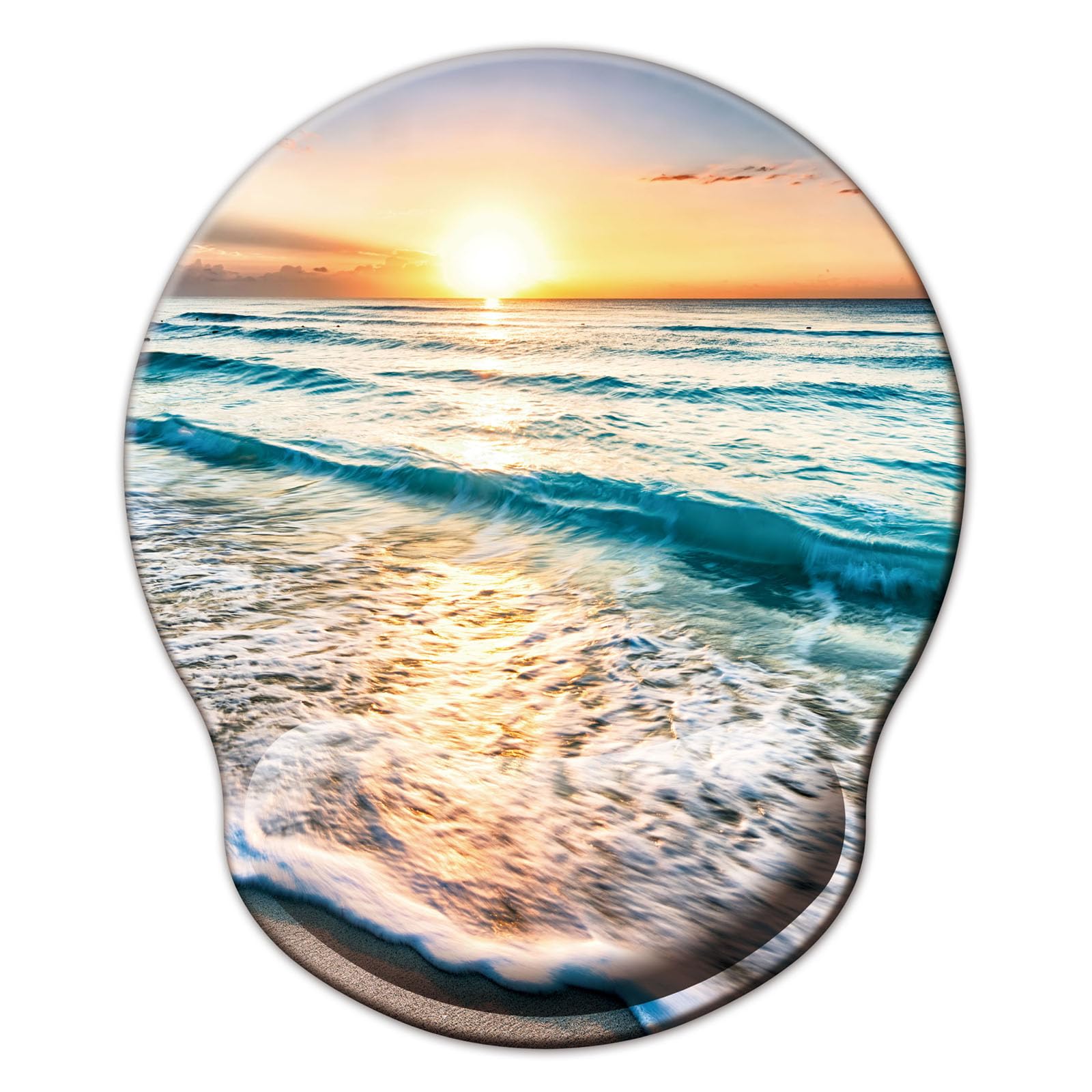 Mouse Pad with Wrist Support, Ergonomic Mouse Pad with Memory Foam Wrist Rest Cushion, Non-Slip Rubber Base Gaming Mice Pad for Home Office Computer