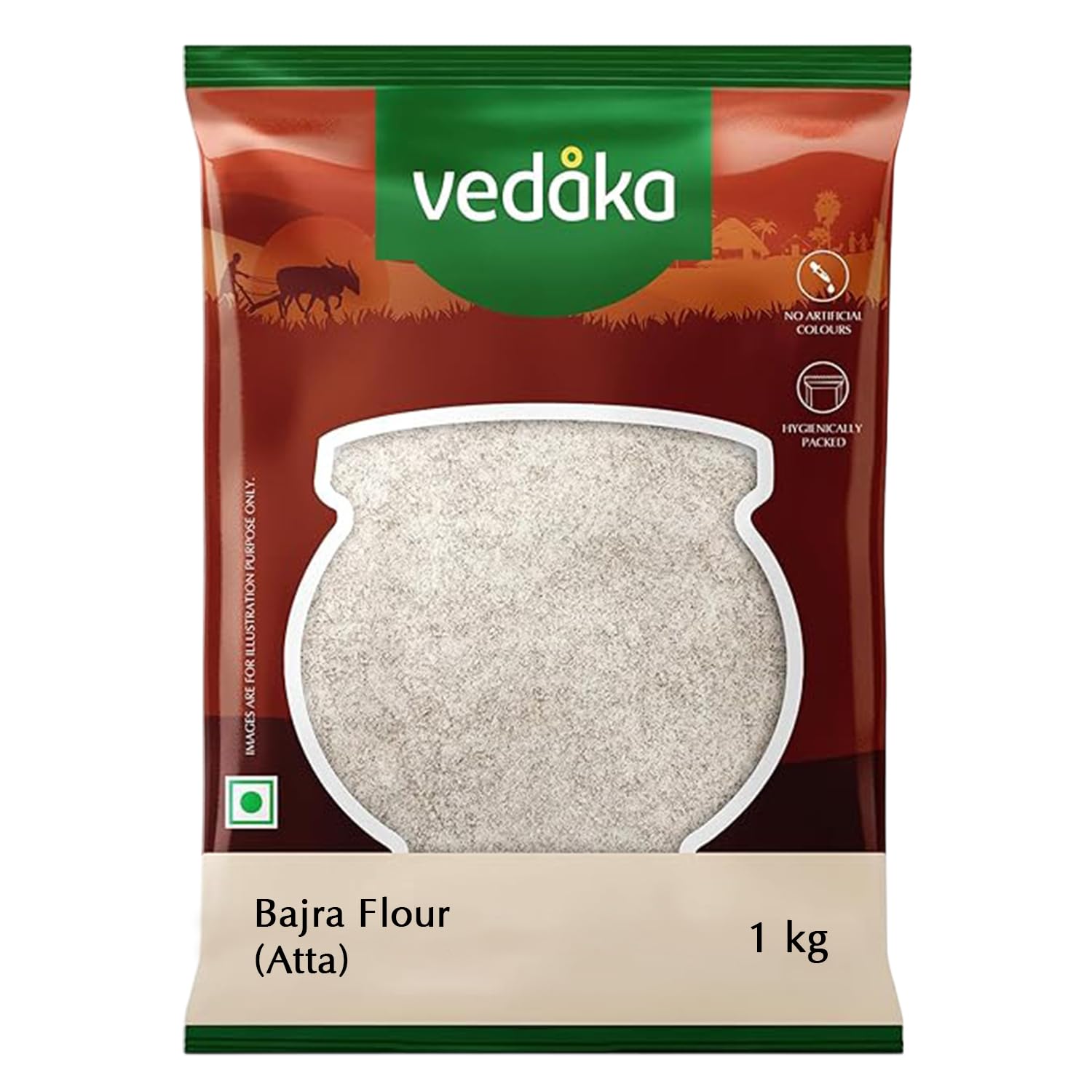 Amazon Brand - Vedaka Bajra Flour | 1 Kg | Millet Flour | Atta