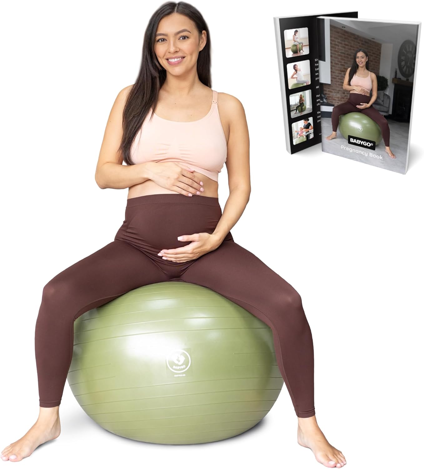 BABYGO® Birthing Ball for Pregnancy & Labor + Our Award Winning Book – Exercise, Birth & Recovery Plan, 5X Stronger Than a Yoga Ball with Eco Friendly Material BABYGO® Birthing Ball for Pregnancy & Labor + Our Award Winning Book – Exercise, Birth & Recovery Plan, 5X Stronger Than a Yoga Ball with Eco Friendly Material