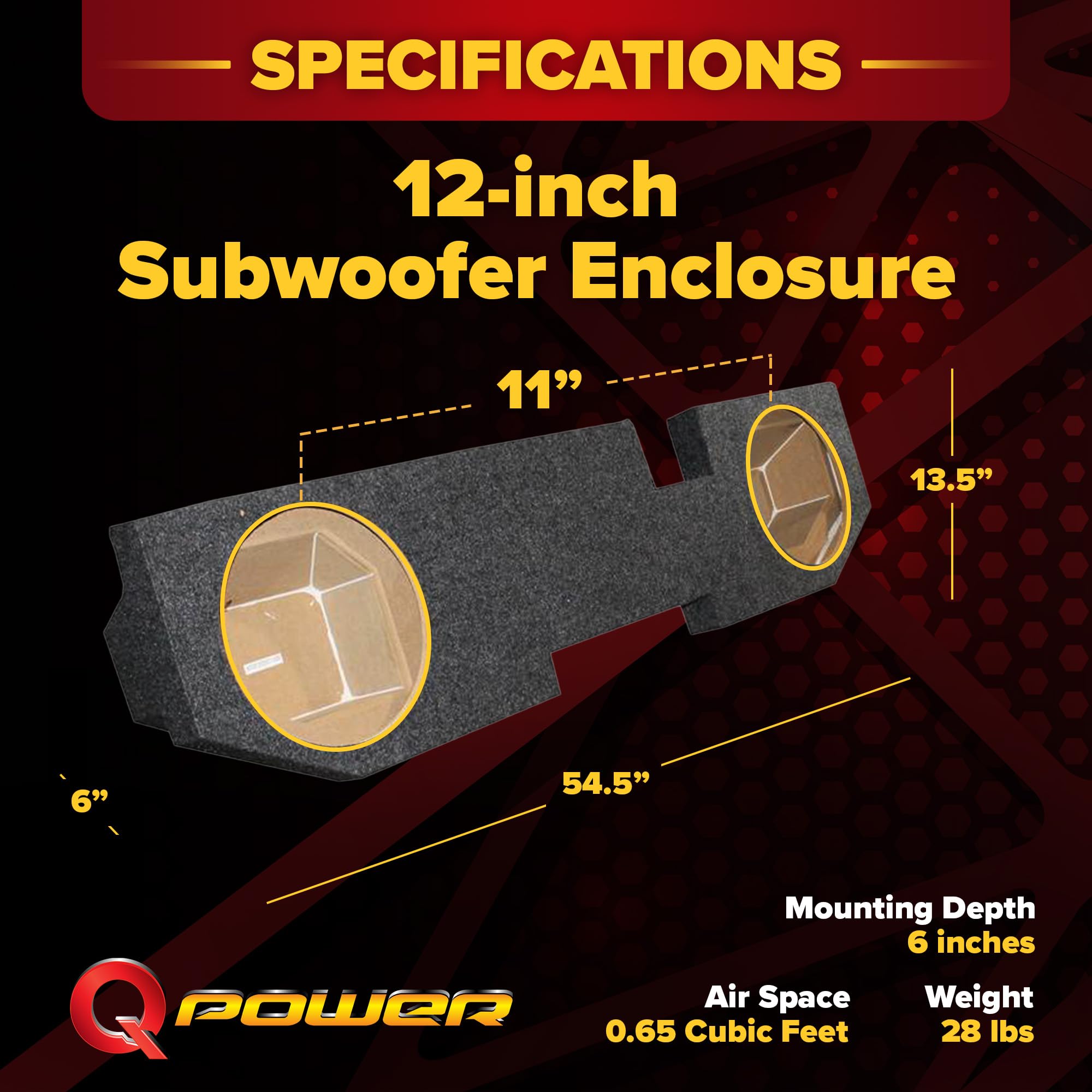 Amazon.com: QPower Dual 12in Underseat Upfire Subwoofer Enclosure