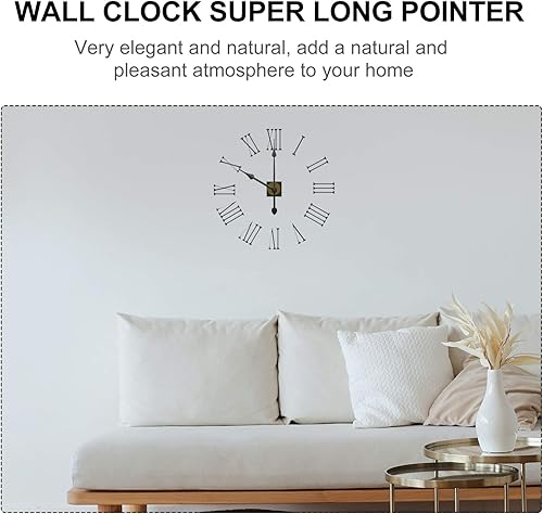 Miniatura 6 de DOITOOL Reloj de pared de 4 piezas, agujas extralargas, mecanismo de movimiento de reloj de pared, punteros de reloj, manecillas de reloj, kit de