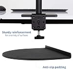VIVO Black Steel Reinforcement Bracket Mount Plate for Thin, Glass, and Other Fragile Table Tops, Clamp Compatible with Most Monitor Stand C-Clamp Installations STAND-AC01R