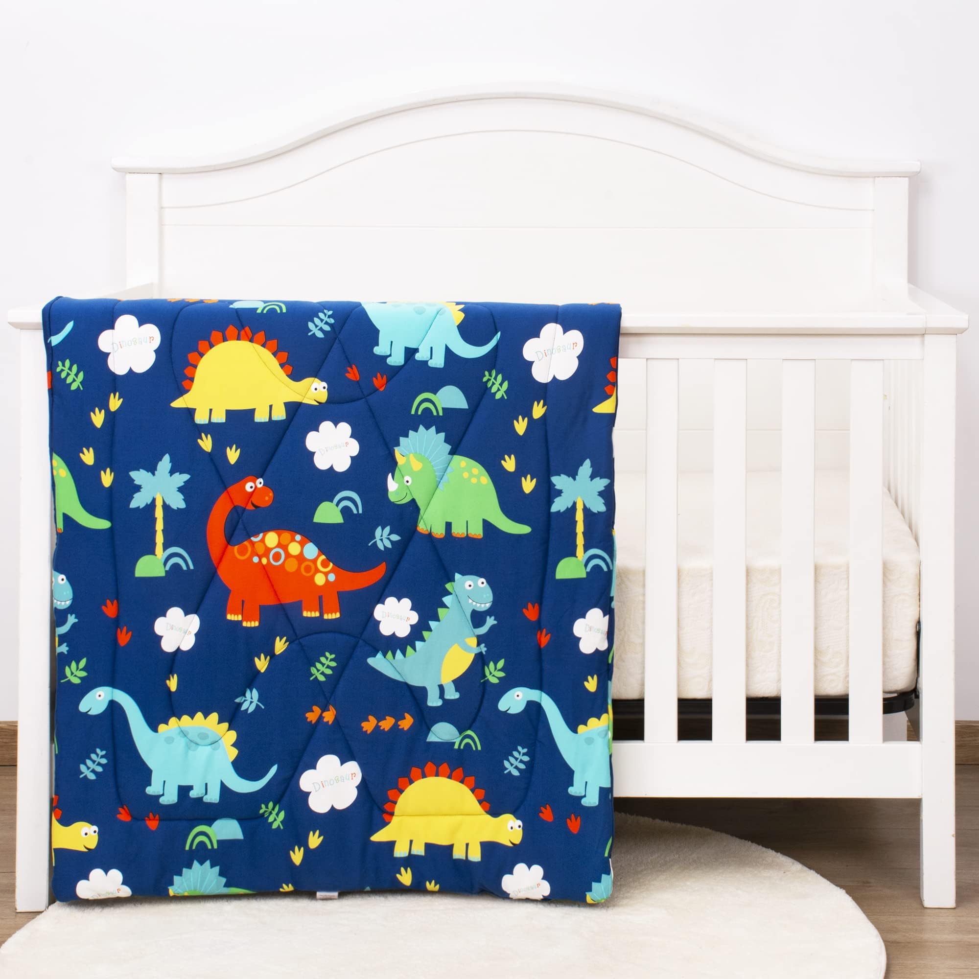 UOMNY Kids Toddler Blanket - Soft Cot Comforter Crib Baby Quilts for Boys and Girls 1 Pack Baby Blanket Cradle Quilt Nursery Bed Throw Blanket Bed Cover 33 X 42 Inch Lightweight Dinosaur