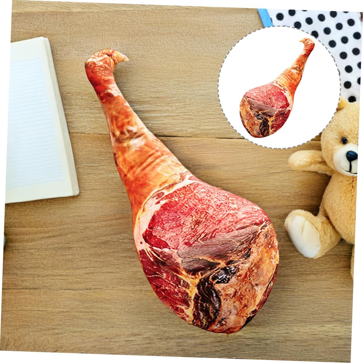 Holibanna Simulation Hotdog Pillows - 3D Funny Food Plush Stuffed Toy Realistic Ham Shape Throw Pillow Back Cushion Decoration for Office Home Decor
