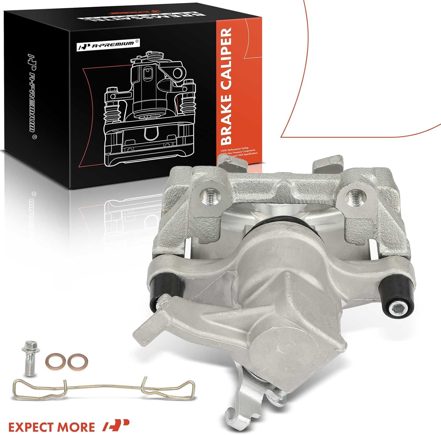 A-Premium Disc Brake Caliper Assembly with Bracket Compatible with Select Saab Models - 9-3 2006-2011, 9-3X 2011 - Rear Left Driver Side
