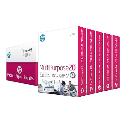 HP 115100 Multipurpose Paper, 96 Bright, 20 lb, Letter, White, 2500 Sheets/Carton