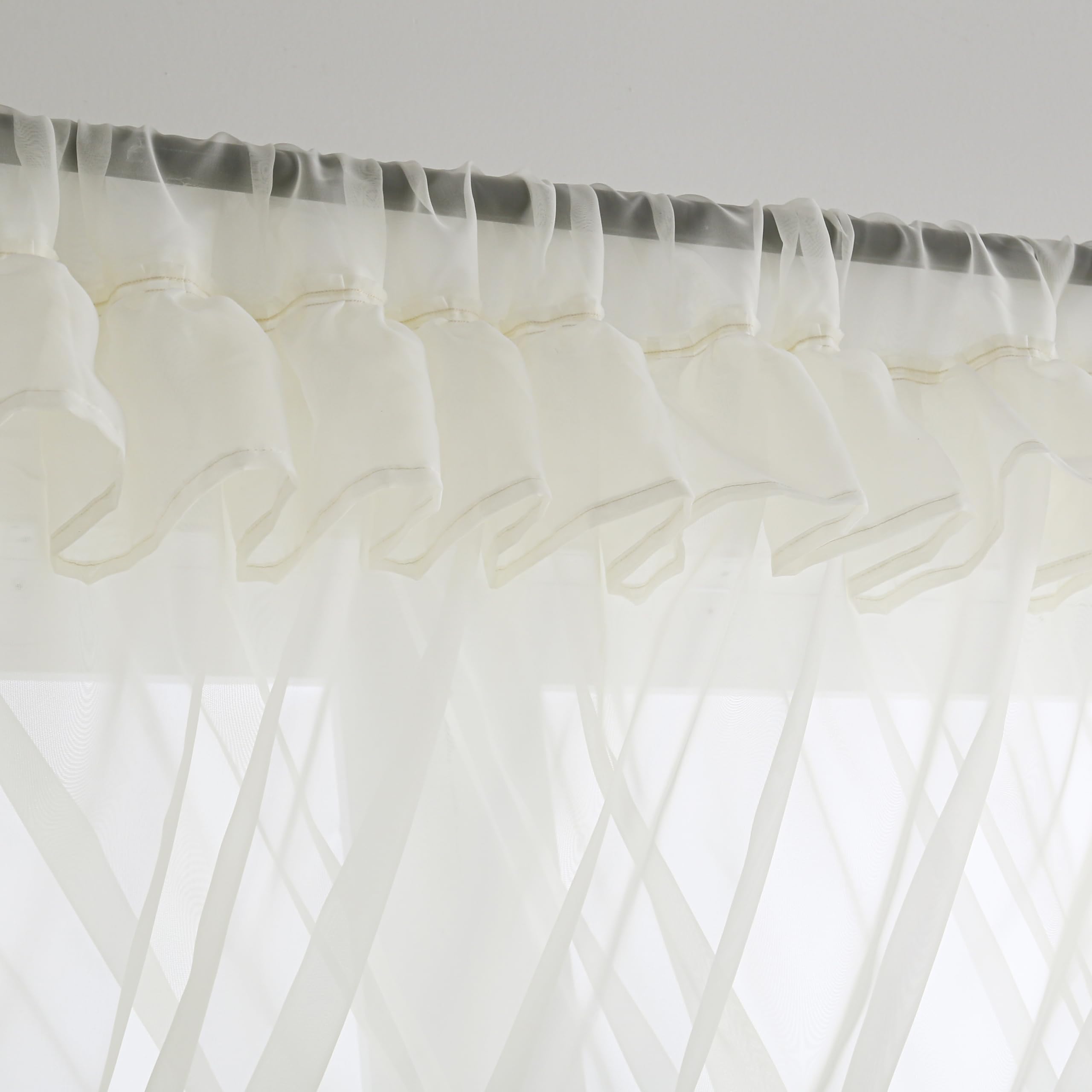 Amazon.com: Seibeh Tex Shabby Chic Double Layer Sheer Ruffled