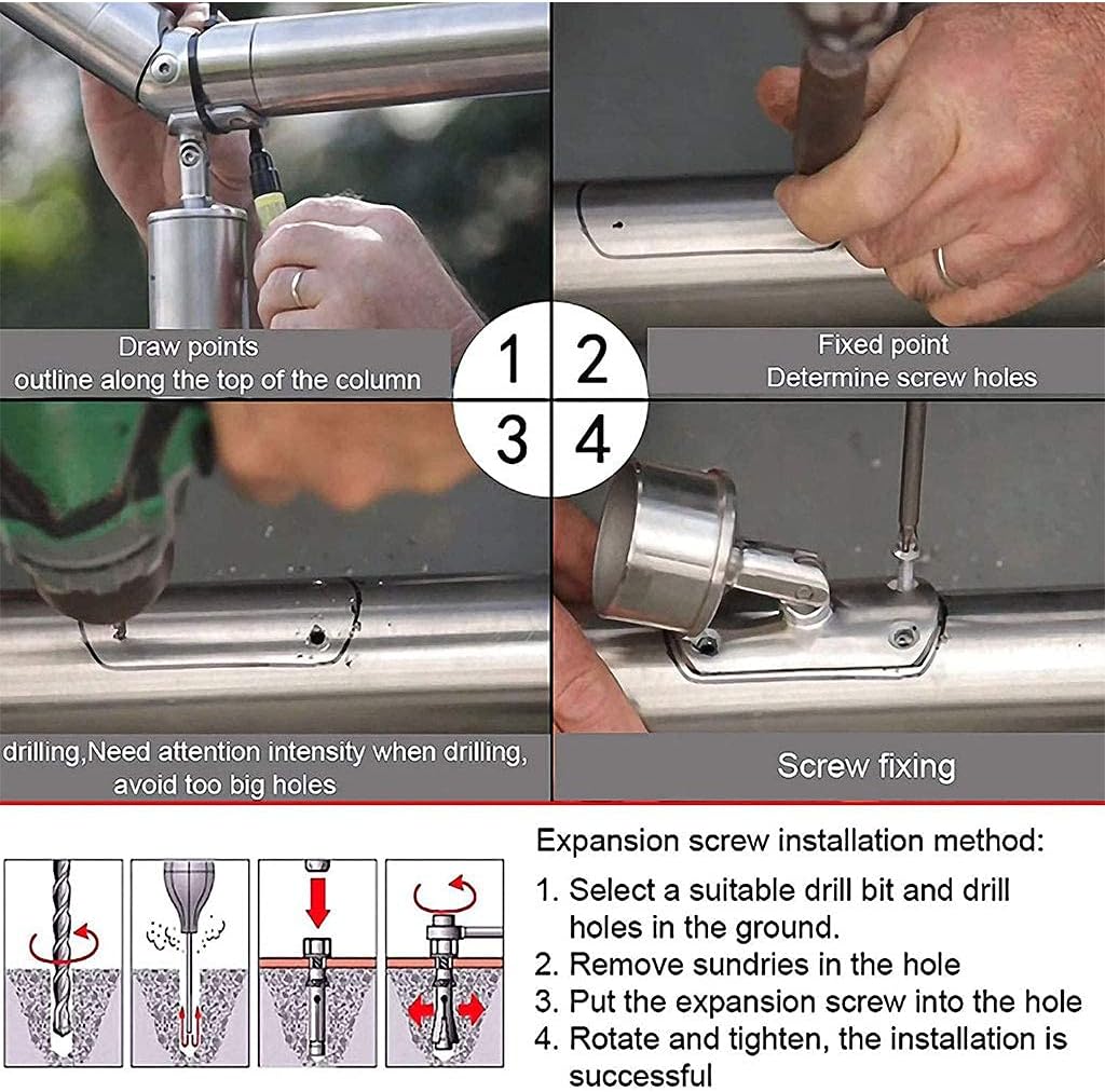Pool Rail Pool Railing Swimming Pool Hand Rail，Inground Pools ，Deck-Mounted Railings，Stainless Steel 304 Grab