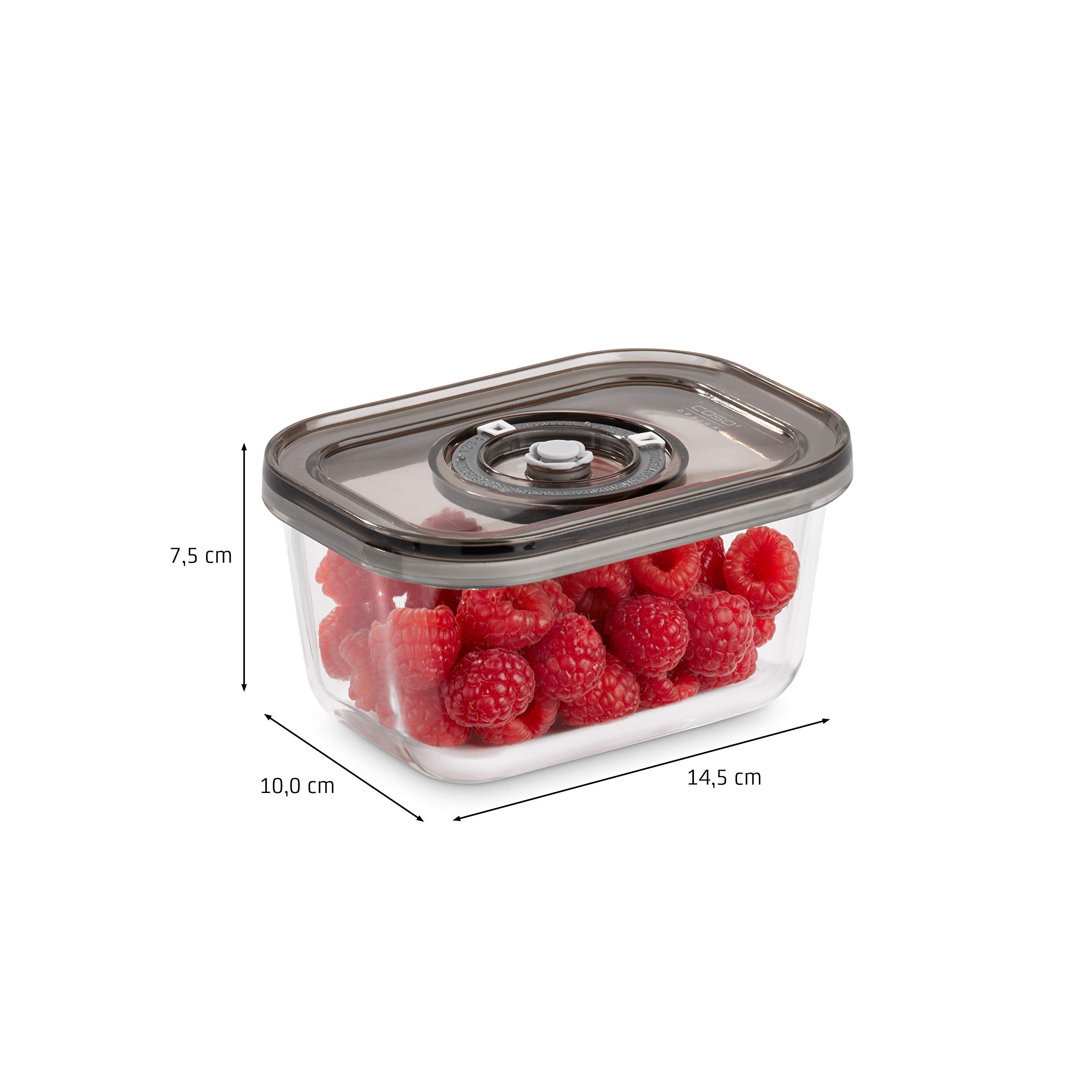 CASO VacuBoxx Eco-Duo S – próżniowy pojemnik na żywność / 2 pojemniki o pojemności 500 ml/do żywności wrażliwych na nacisk i płynnych/nie zawiera BPA/odporne na wysokie temperatury, nadaje się