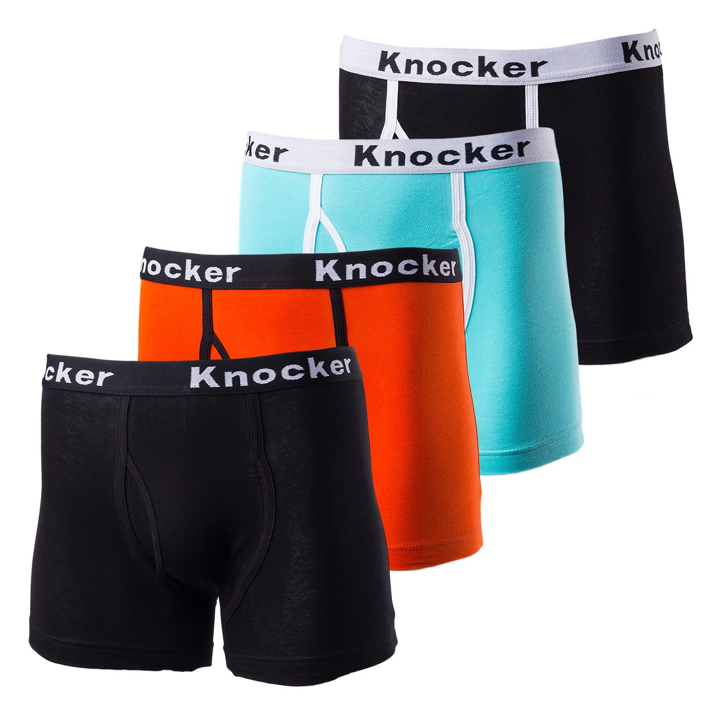 Mens Color Cotton & Spandex Stretch Boxer Briefs Underwear (4 Pack)-image-35