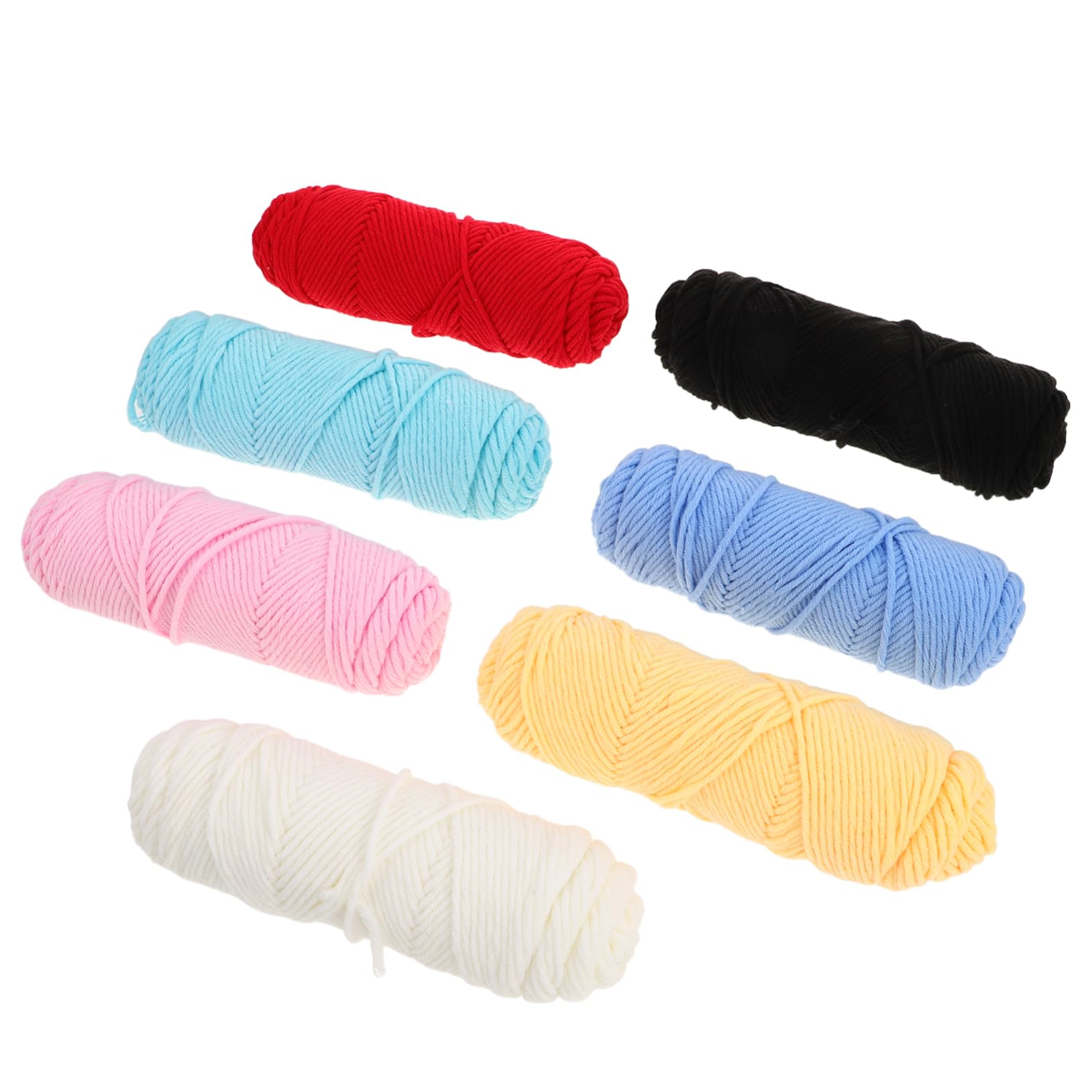 Uonlytech 7rollen Häkelnadeln Aus Milchbaumwolle Weiches Garn Für Puppenzubehör Babydecken Mützen Pullovern Stricksocken DIY-Hobby-projekte Für Erwachsene Anfänger Und Experten