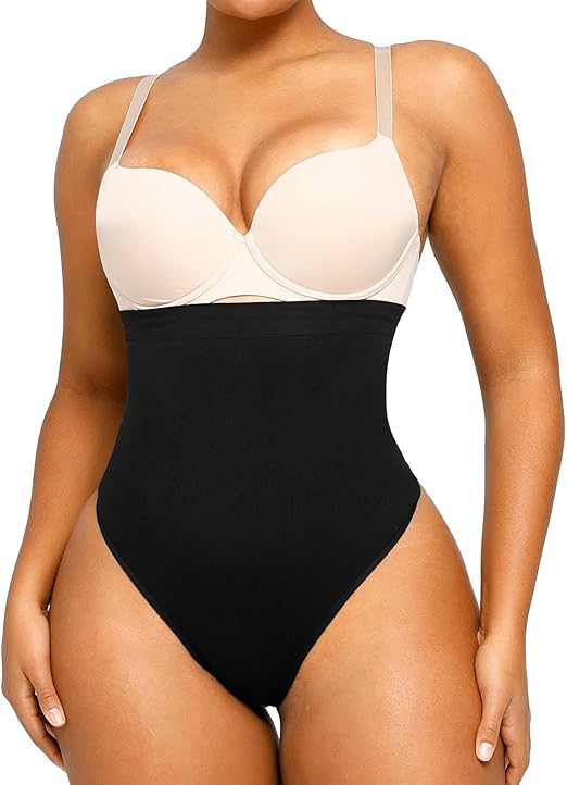 SHAPELLX Shapewear Tummy Control Seamless High Waisted Body Shaper Waist Slimming Thong Underwear Girdle Tummy Slimmer