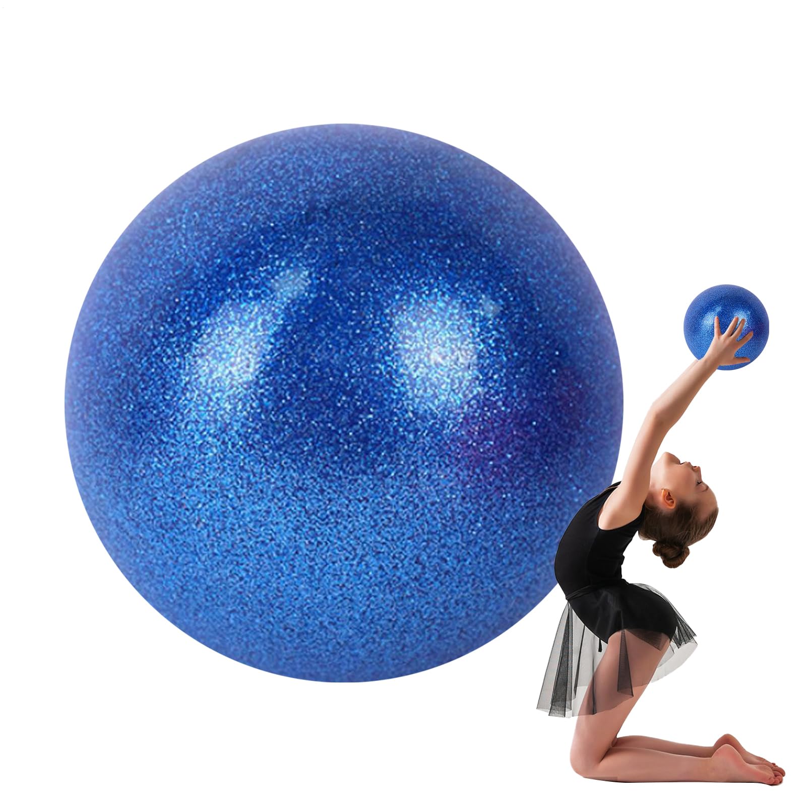 Pelota de ejercicio | Pelota de gimnasia rítmica de 15 cm para entrenamiento de baile, entrenador de fuerza central, accesorios de pilates, equipo de entrenamiento con purpurina para gimnasio, hogar