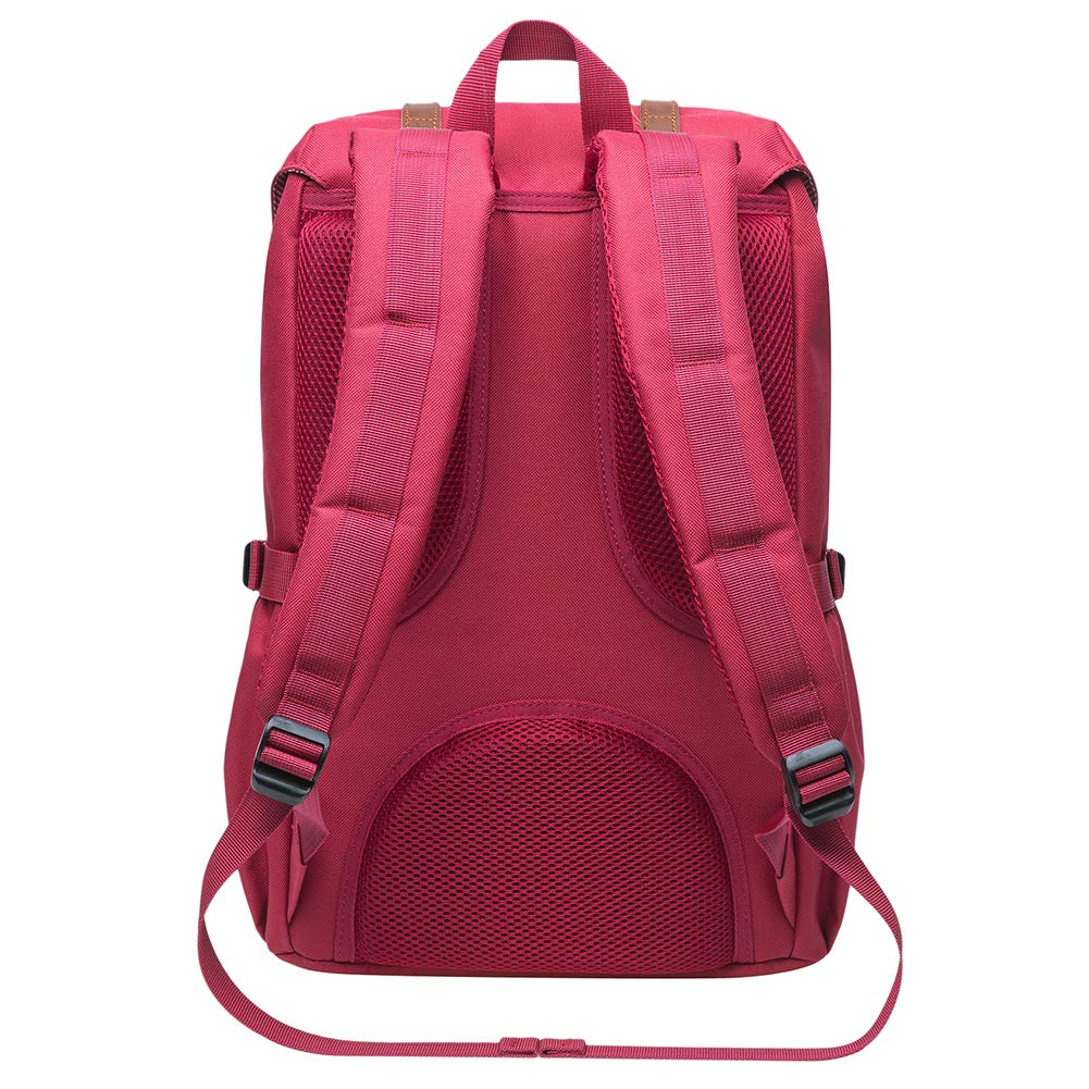 KAUKKO Mochila Tipo Casual de Hombre y Mujer para Portátil para Escuela, Viajes o Senderismo Mini tamaño Rojo