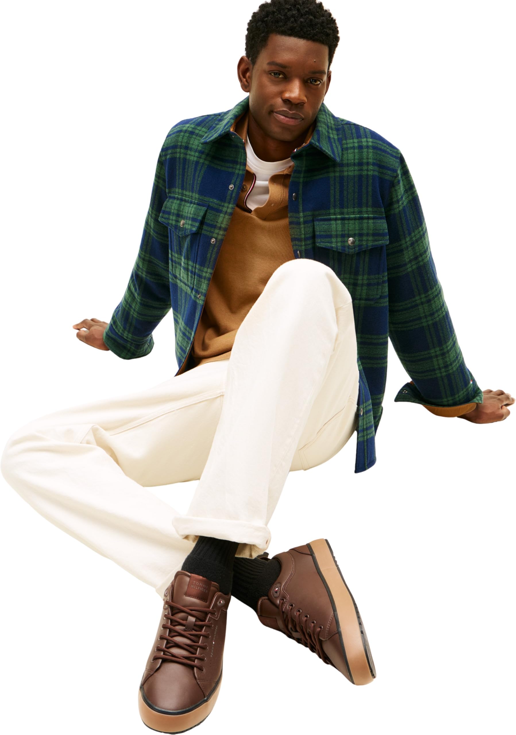Tommy Hilfiger Harlem Core Cleat Lth Mix Fm0fm05702, Basso Top Uomo