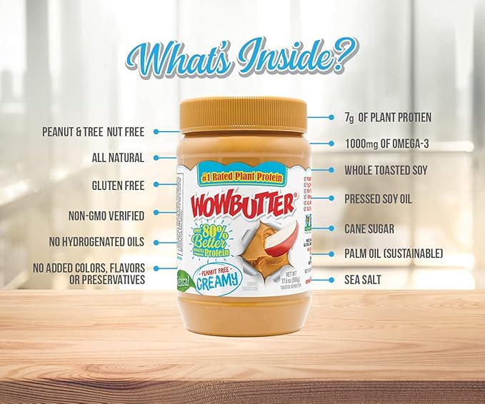 WOWBUTTER Spread Cremoso Vegano Sin Maní, Sin Nueces, Sin Gluten - Pack de 6 miniatura 4