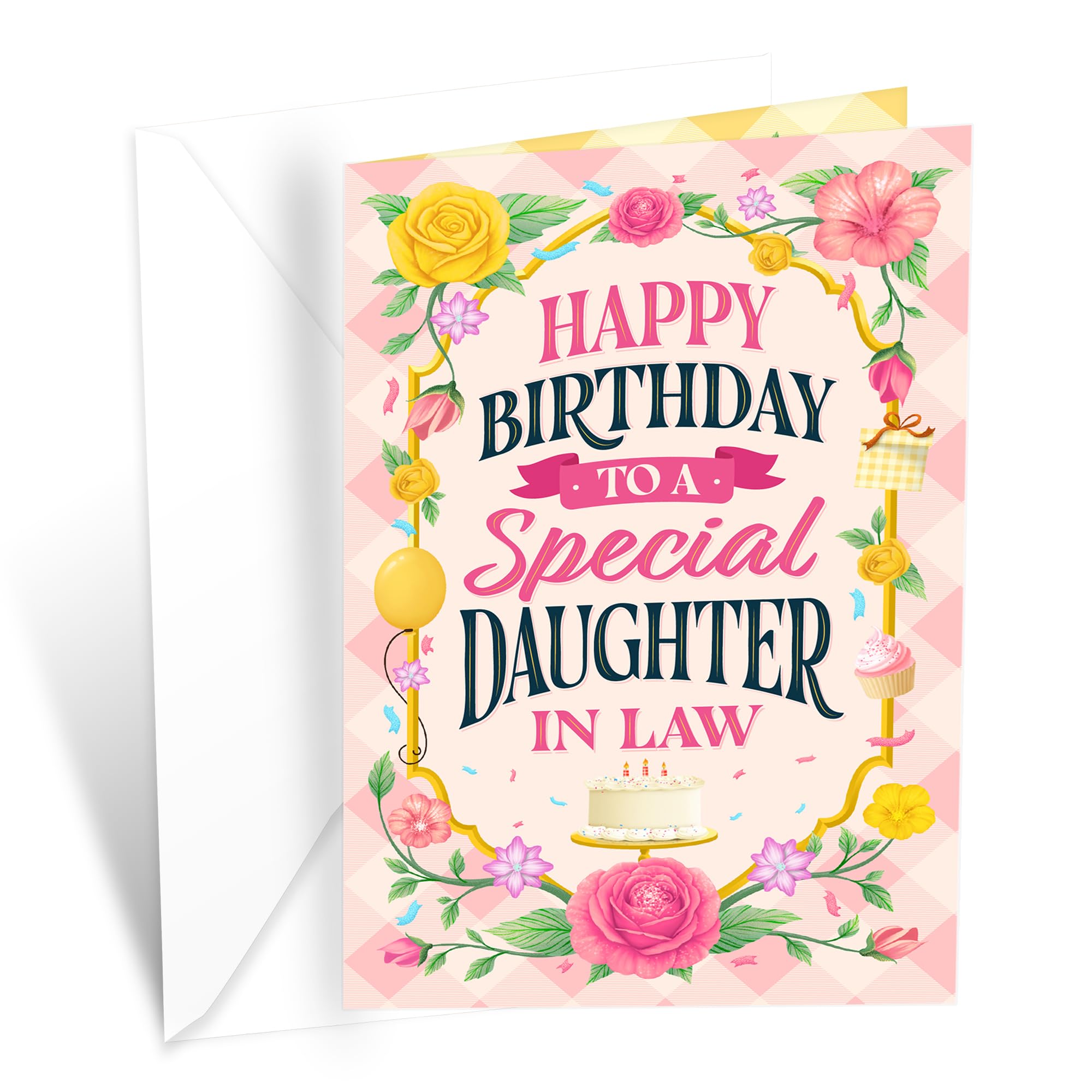 Prime Greetings Daughter In Law Birthday Card, Made in America, Thick Card Stock with Premium Envelope Packaged in a Reusable Presentation Mailer,