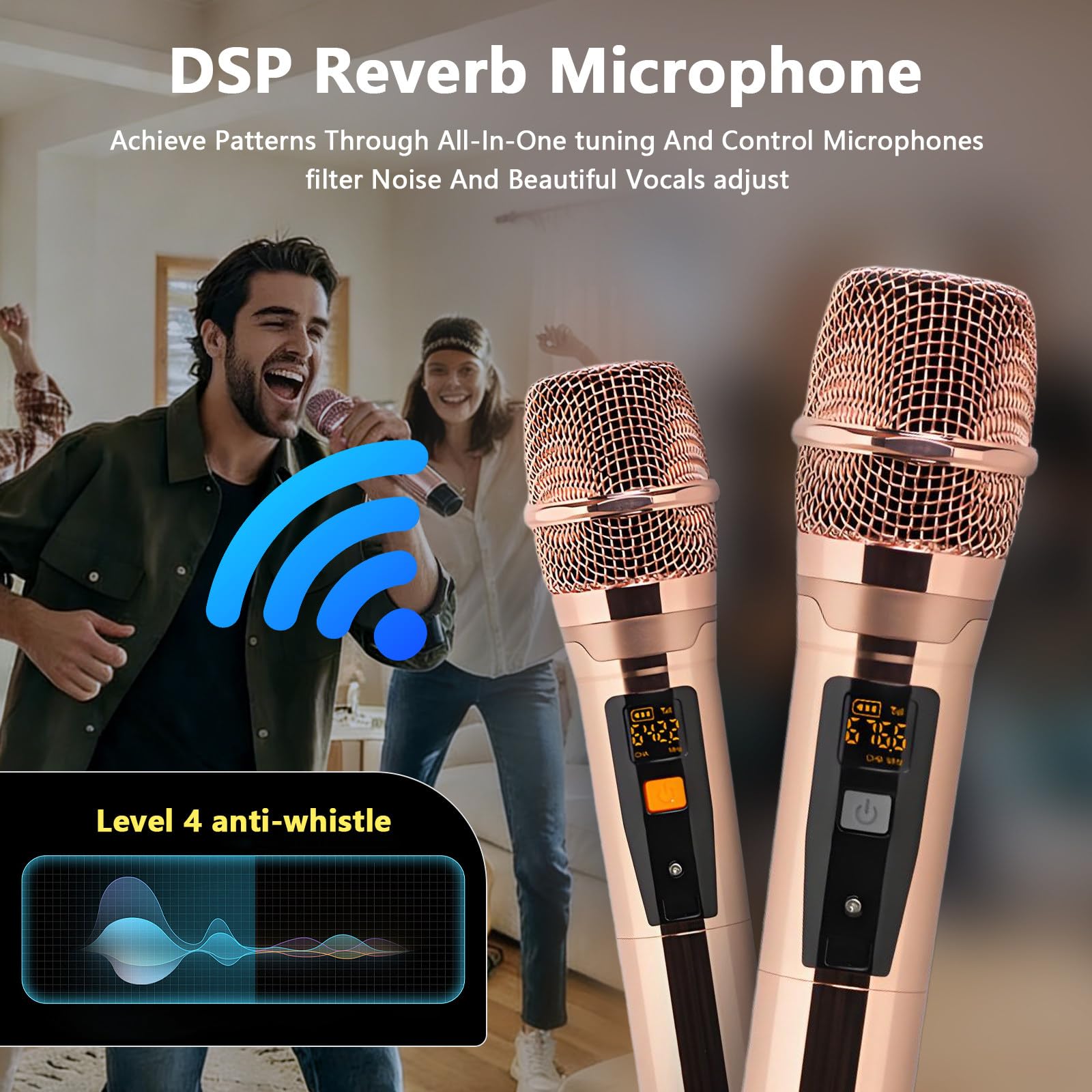 Odtwarzacz karaoke 5 w 1 z dyskiem twardym, milion utworów z chmury, cotygodniowe aktualizacje, 18,5-calowy ekran dotykowy, wersja stacjonarna, mikrofon z pogłosem DSP A-1T