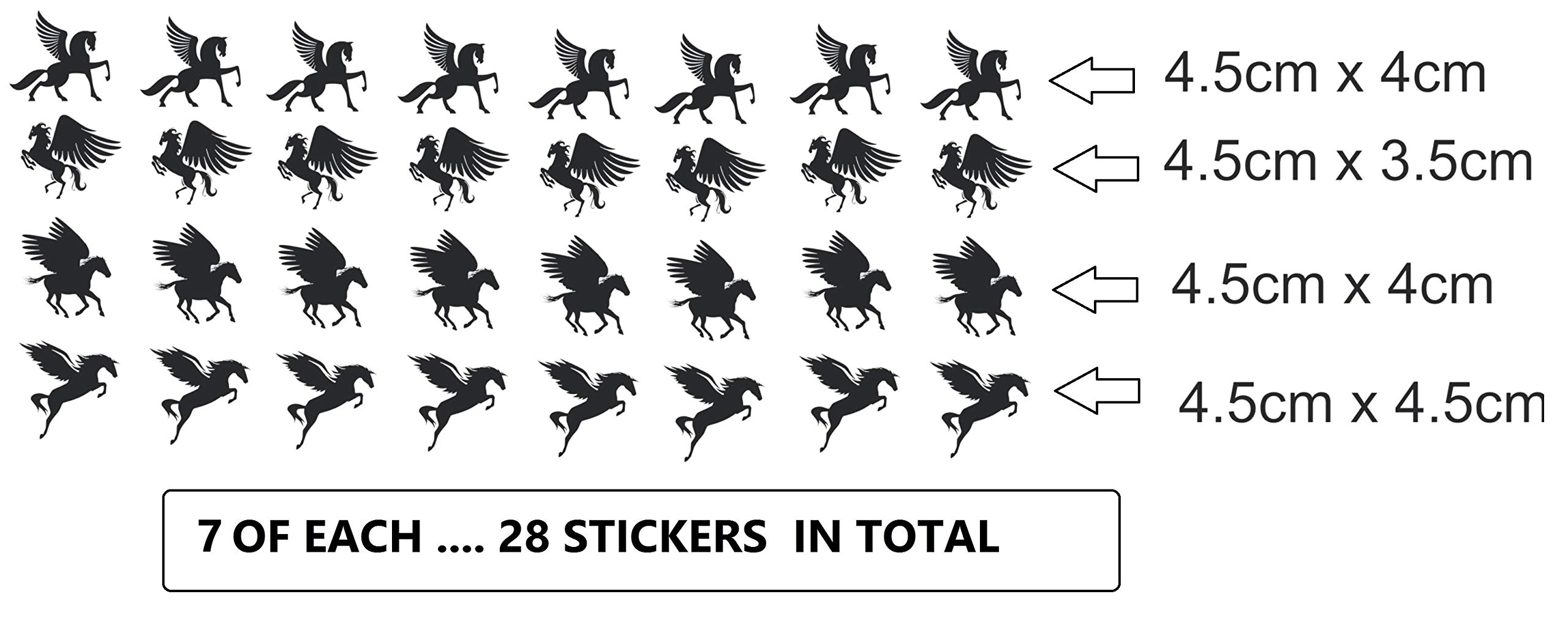 Pegasus winged horse Collection (Pegasus Vinyl Stickers Black)