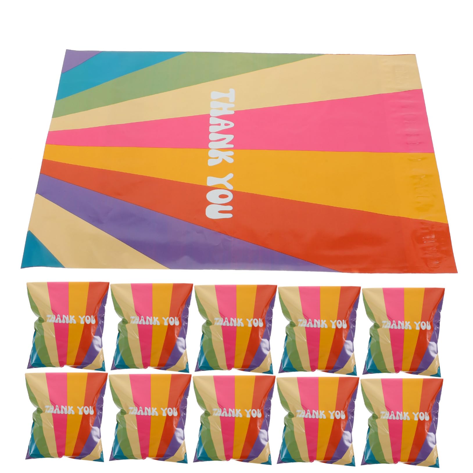 100 Stück Versandtaschen 25,5x33 4cm Selbstverschließende Poly Mailer Regenbogen Briefumschläge für Sicheren Versand Büro und Versand
