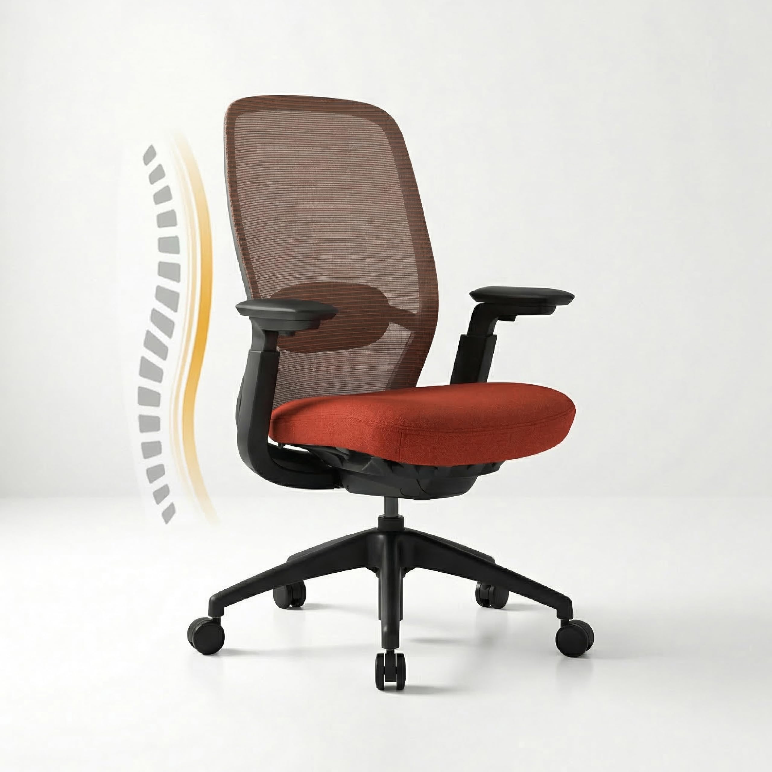 COLAMY Ergonomic Office Chair with Adaptive Recline & Tilt Lock, Mesh Desk Chair with 4D Armrests, Adjustable Lumbar Support & Headrest, Saddle Seat Cushion, Heavy Duty 136kg Executive Computer Chair