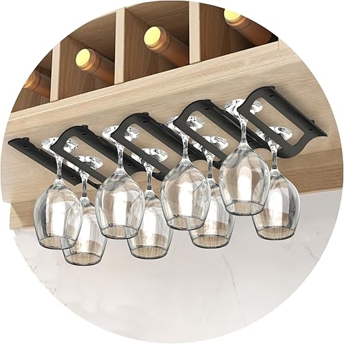 Bariboo Estuche de almacenamiento para copas de vino  Cuelgue de 8 a 12 vasos en tu 18.7 x 9 x 1.7 pulgadas, soporte para copas de vino sin polvo,