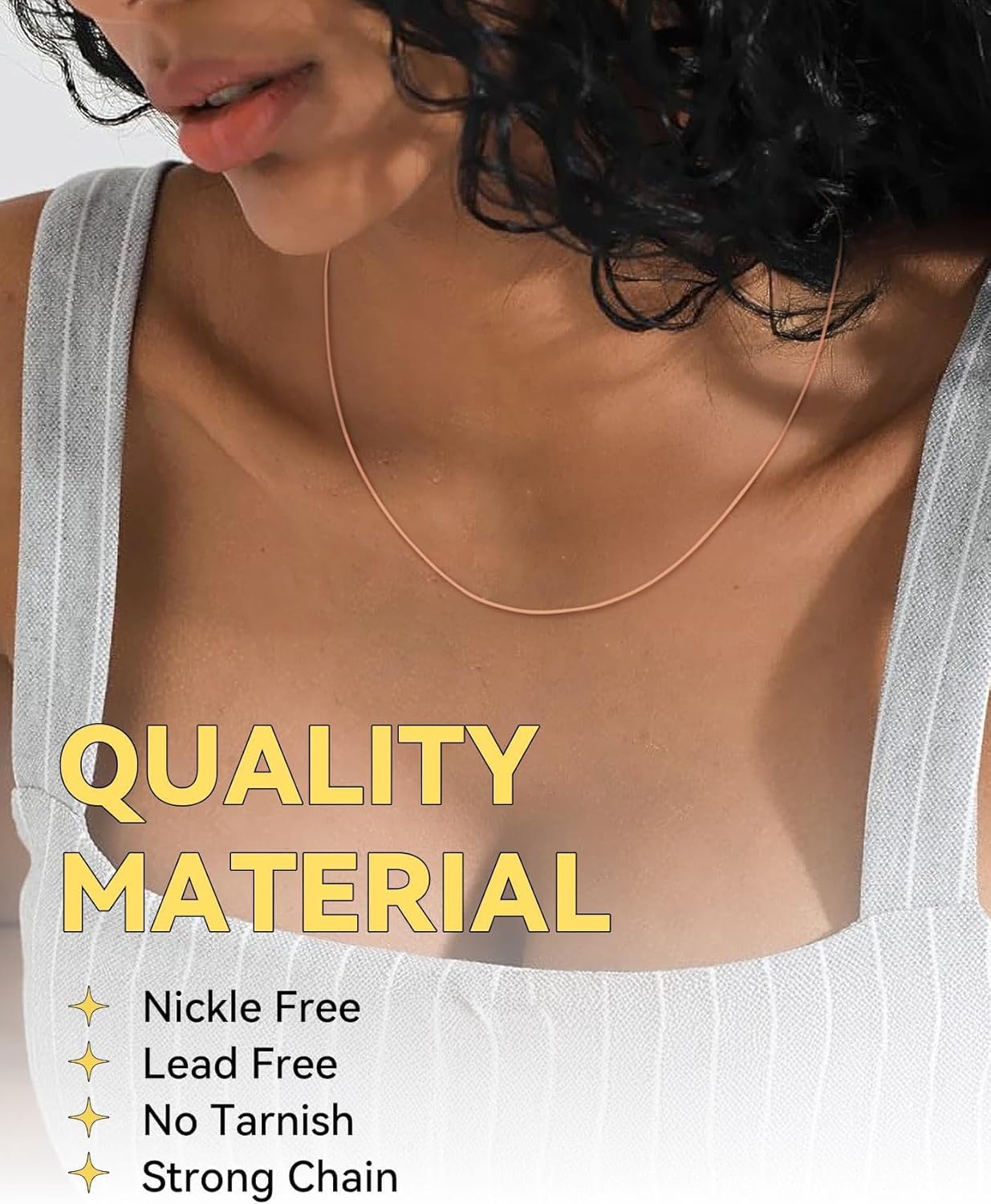 ChainsHouse Snake Chain Necklace for Women 1.2mm, 14-30" Adjustable with 5cm Extender for Pendants Lockets, Rose Gold/Stainless Steel/Black/14K Gold Hypoallergenic Dainty Jewelry Gift