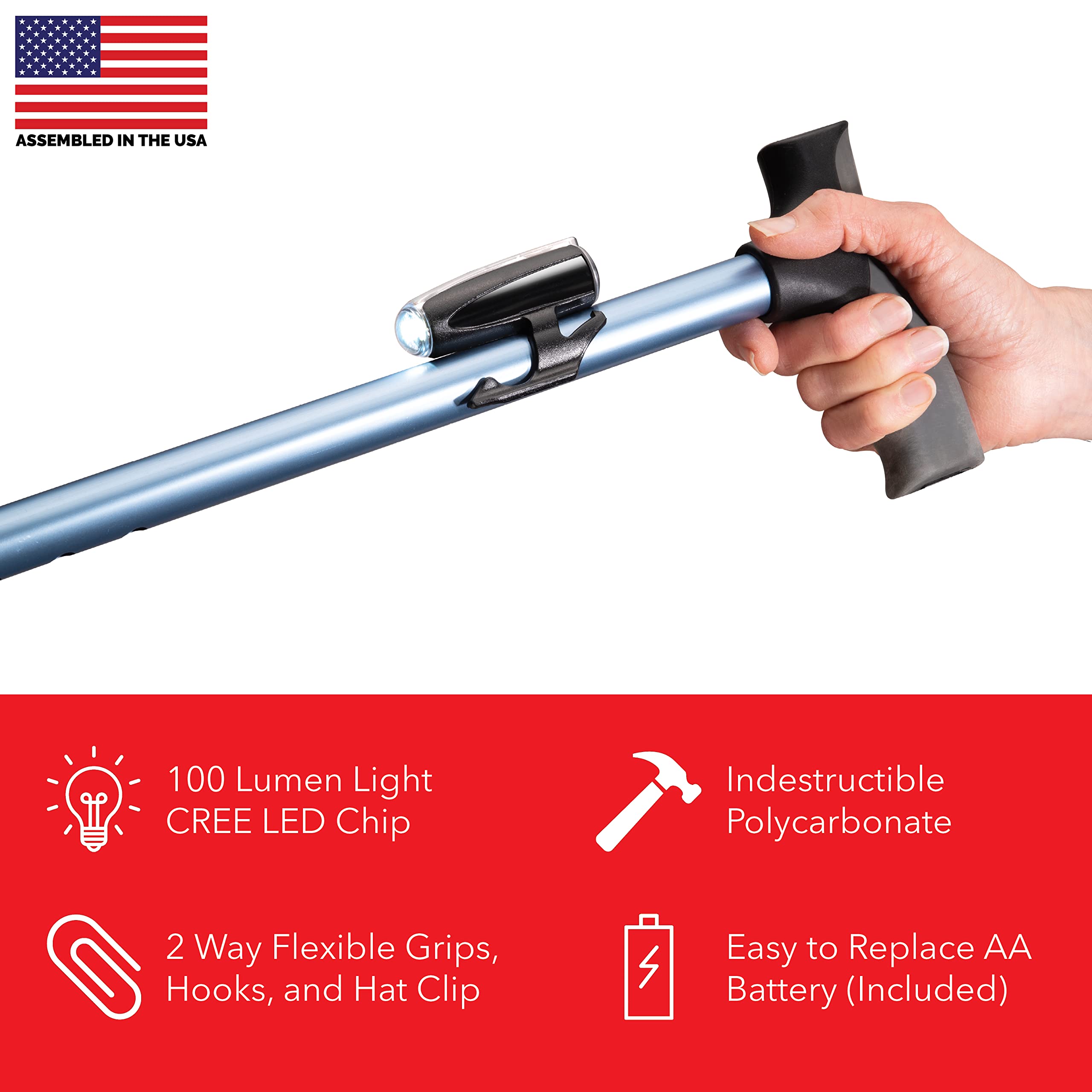 Buy Cane Lite LED Walking Safety Light 100 Lumen ClipOn Night LED