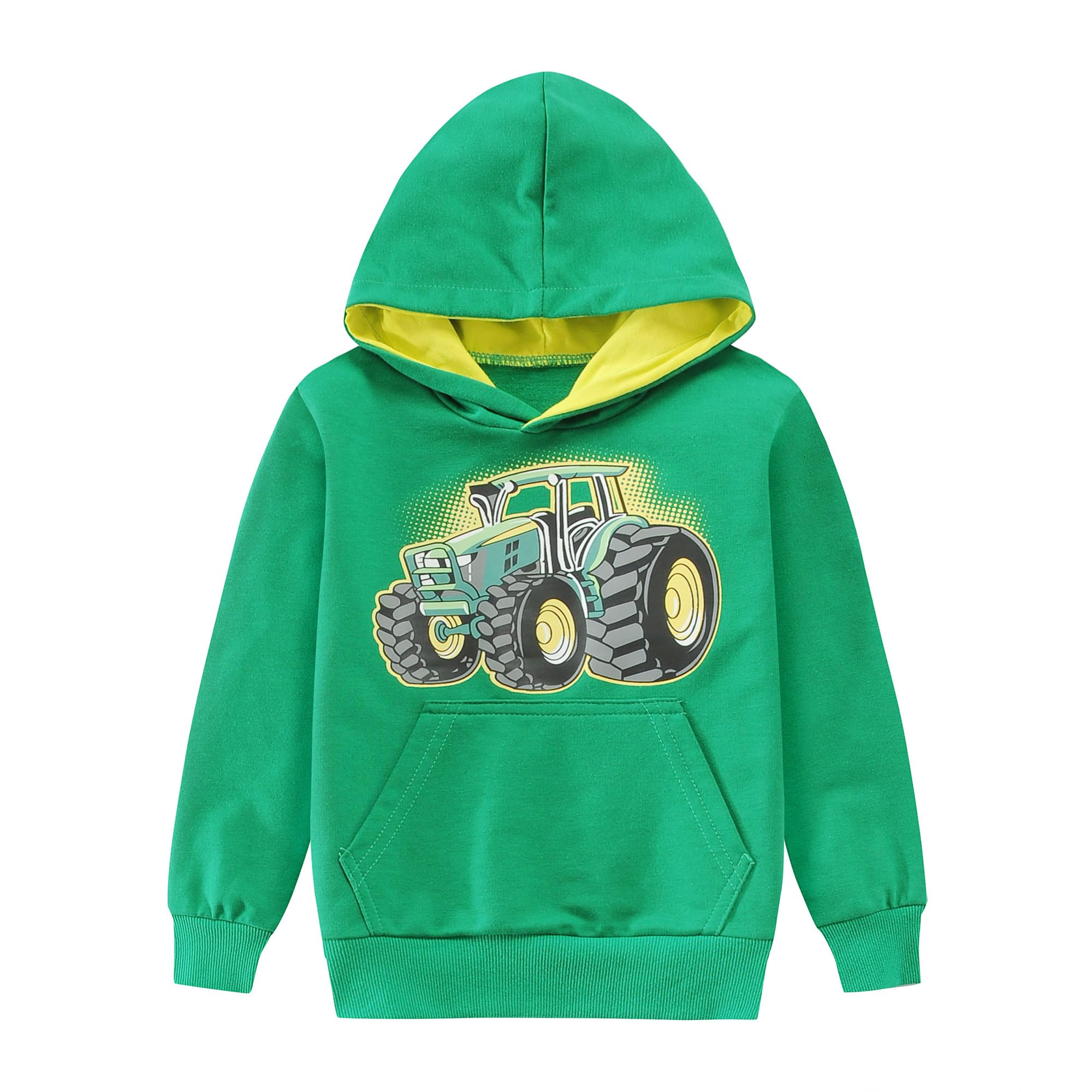 DDSOL Toddler Boy Hoodie Sweatshirt Tractor Dinosaur Long Sleeve Pullover Tops Fall Shirt