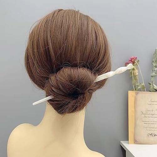 Miniatura 5 de 10 palillos de acetato para el cabello, estilo vintage para mujer, con estampado de leopardo, horquilla de concha de tortuga, palillos para niñas,