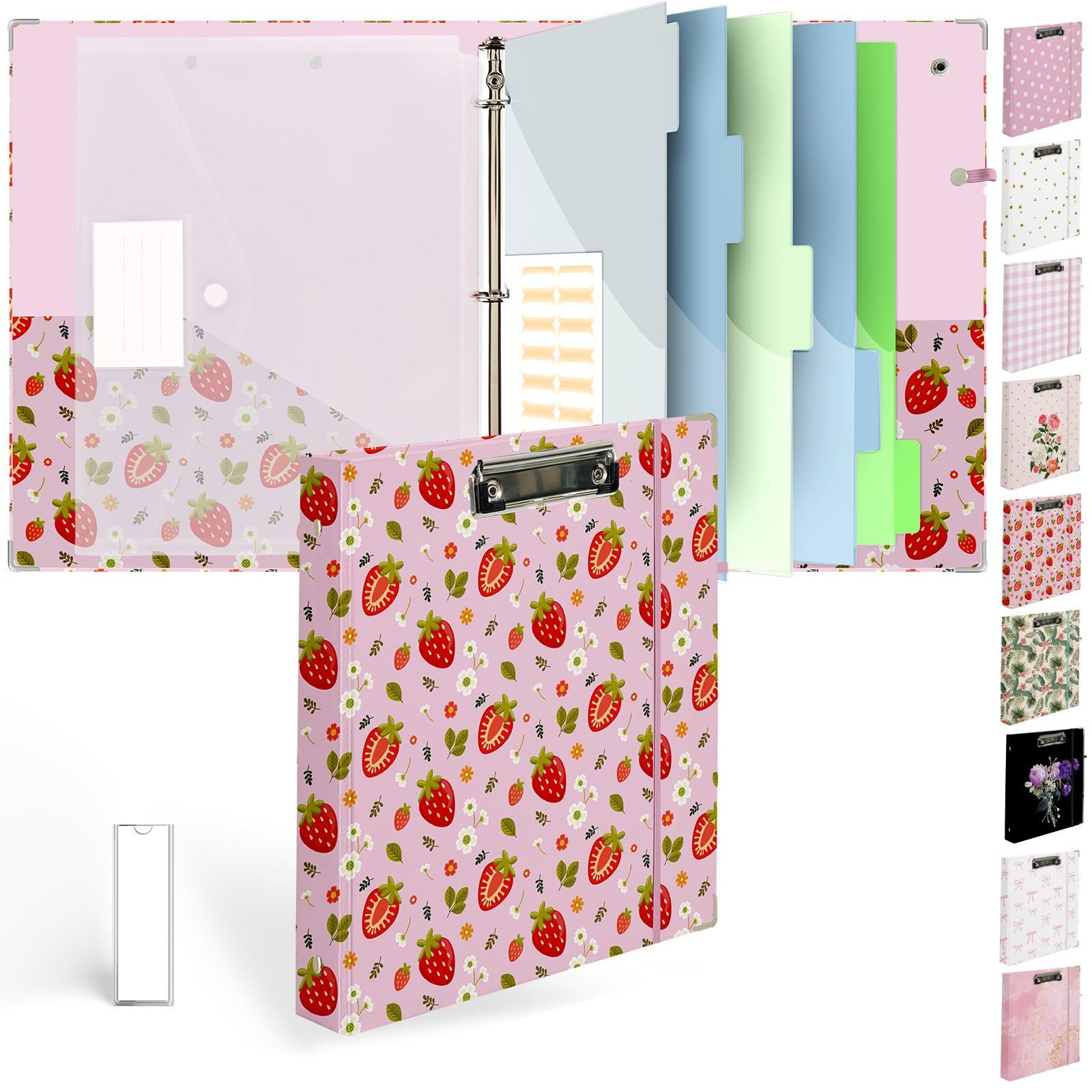 Amazon.com : Etzul 3 Ring Binder 1 inch with Clipboard - Pink