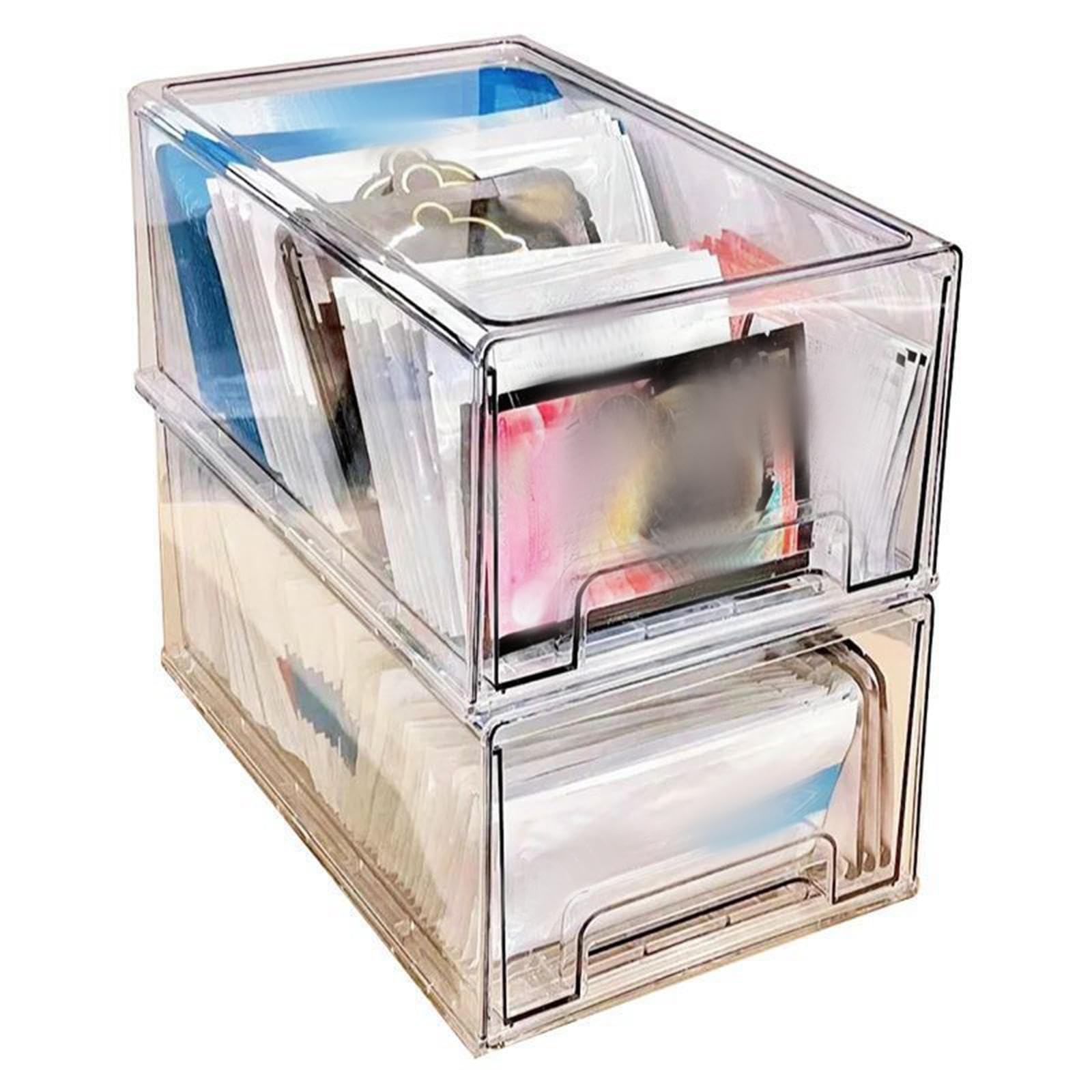 Organizadores de cajones para ropa interior apilables y transparentes que realzan la decoración de armarios y cajones. Compartimento para vajilla y